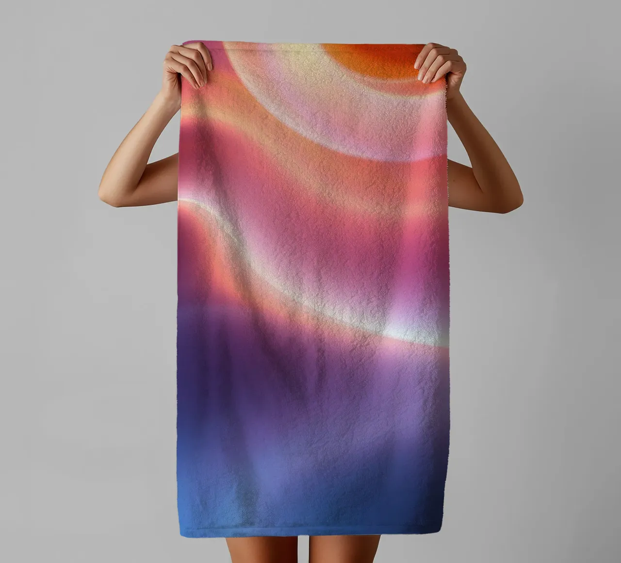 Vibrant abstract with smooth gradients and dynamic flow towel by DesignDoodle