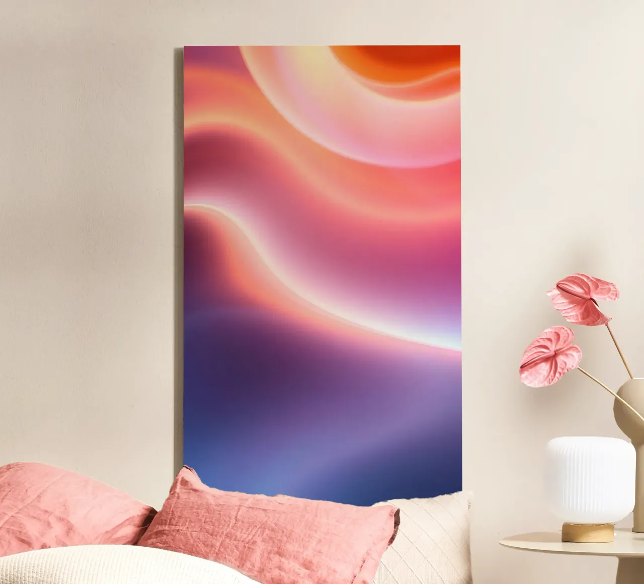 Vibrant abstract with smooth gradients and dynamic flow canvas by DesignDoodle
