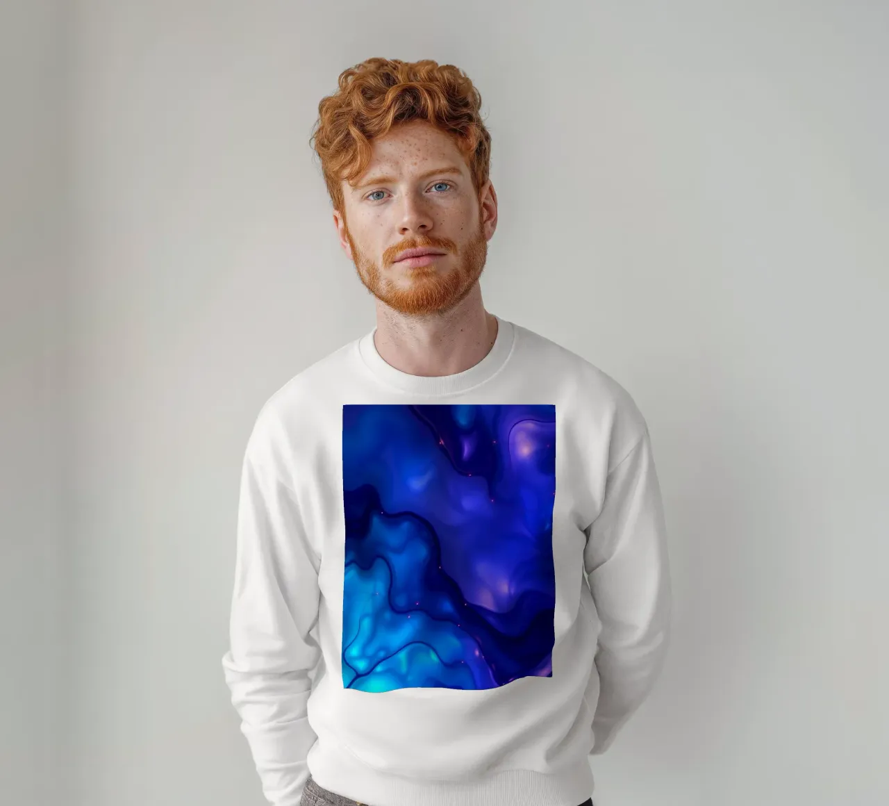 un'atmosfera serena con questa arte vibrante blu e viola. felpa da DesignDoodle