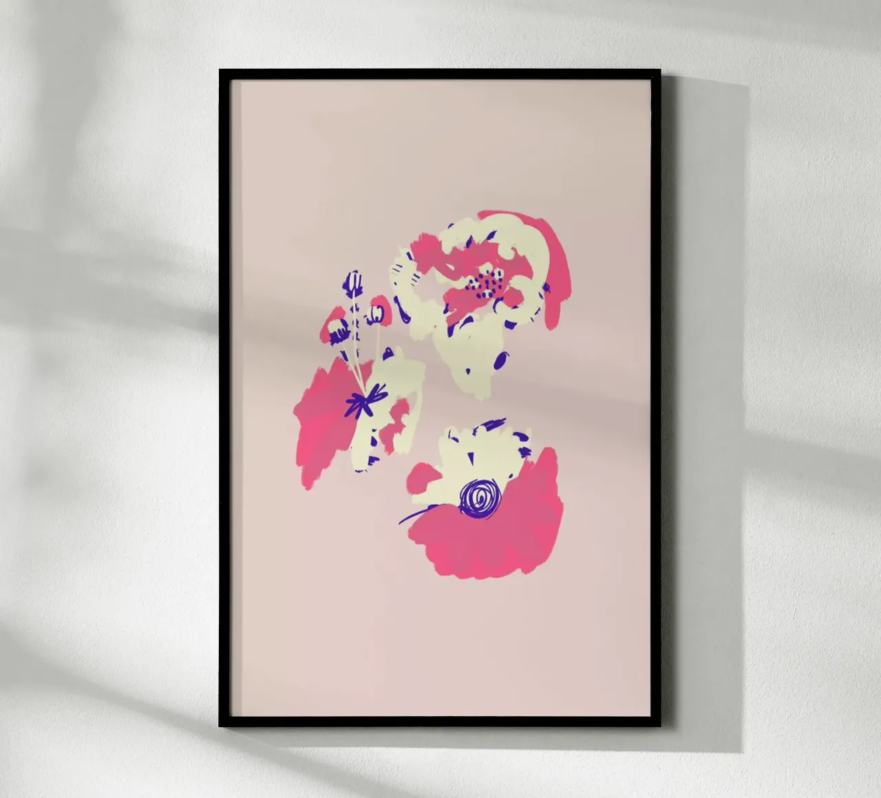 Neon Floral III poster con telaio in plastica da Pure