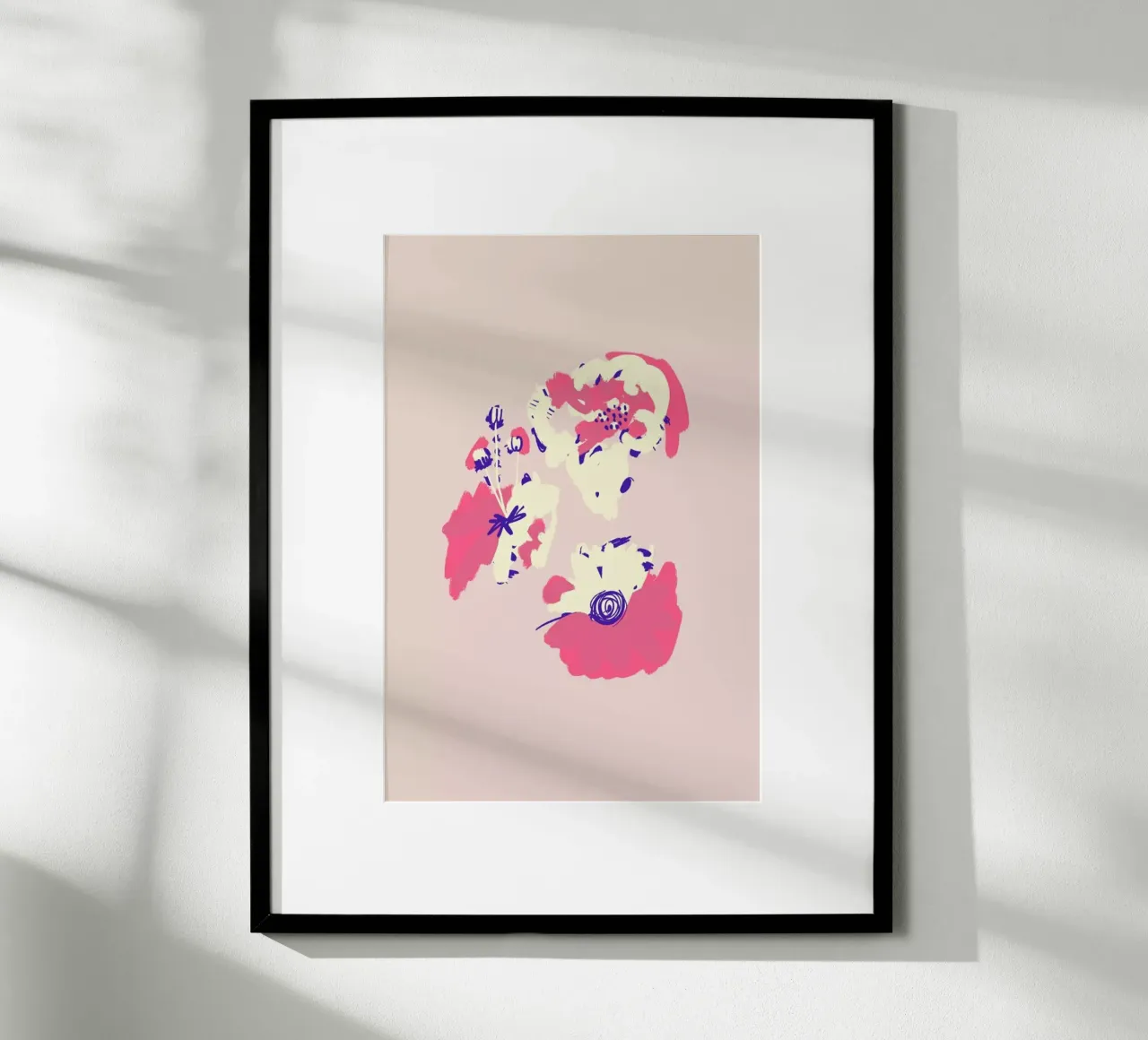 Neon Floral III poster con telaio in plastica da Pure
