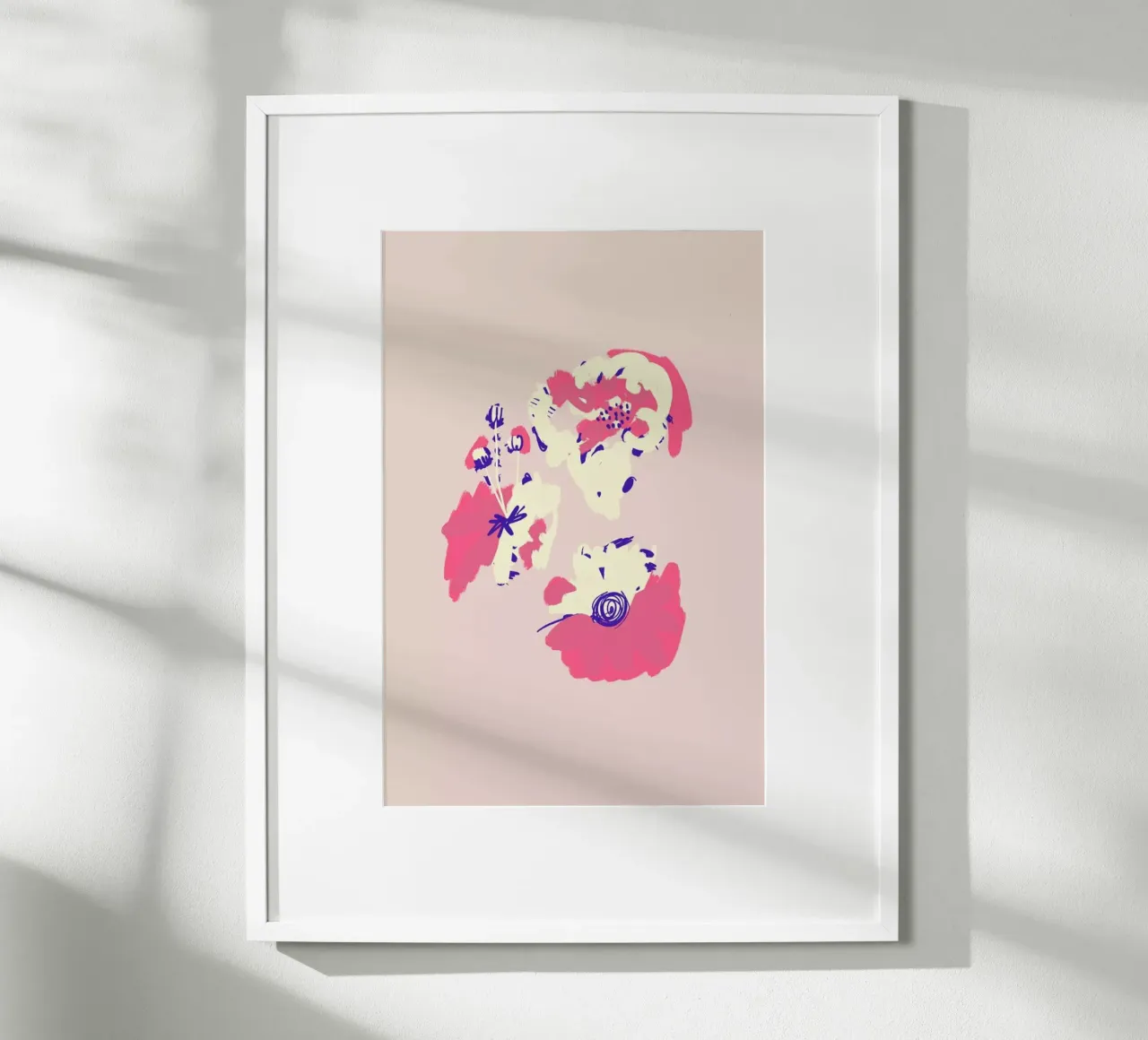 Neon Floral III poster con telaio in plastica da Pure