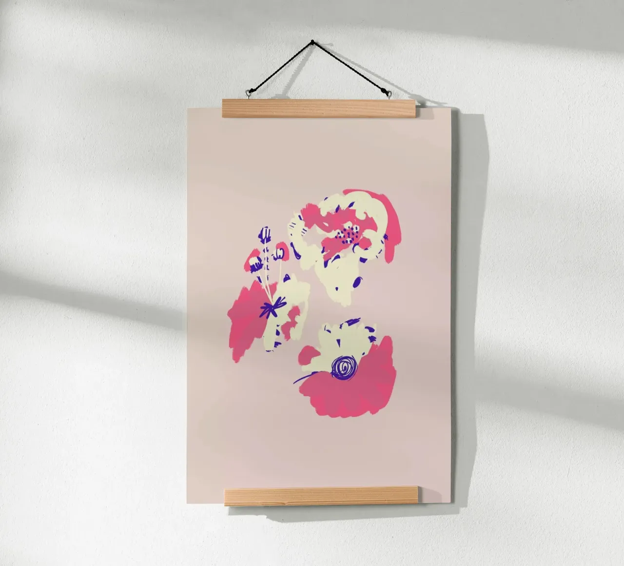 Neon Floral III poster con telaio in plastica da Pure