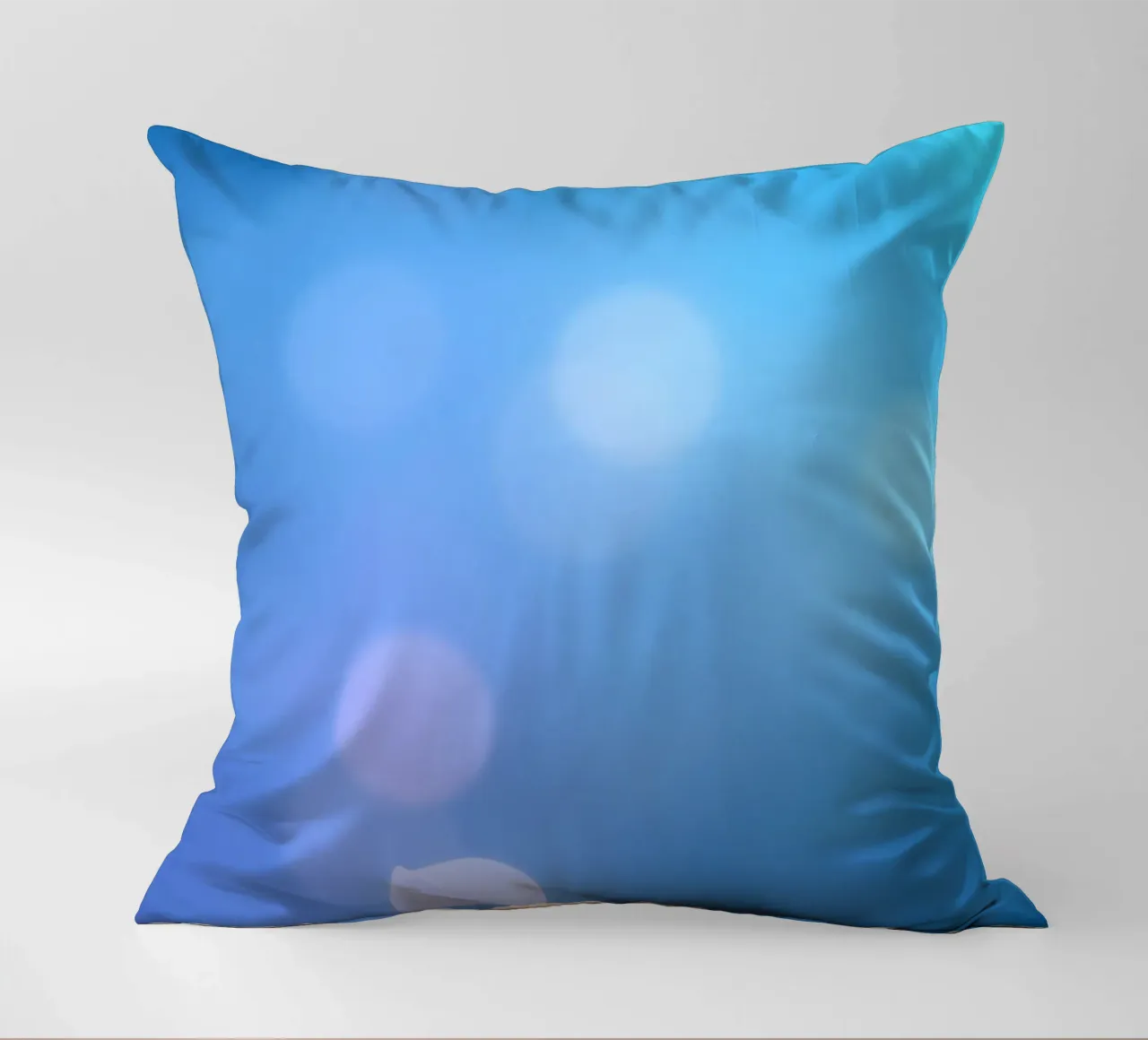 Vibrant blue and purple abstract design with subtle bokeh decorative cushion by DesignDoodle