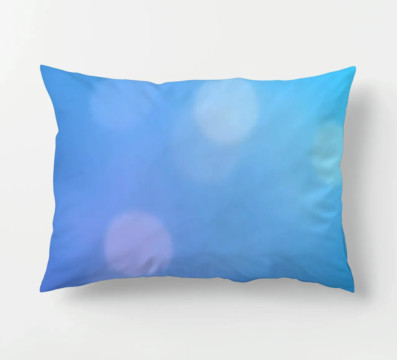 Vibrant blue and purple abstract design with subtle bokeh decorative cushion by DesignDoodle