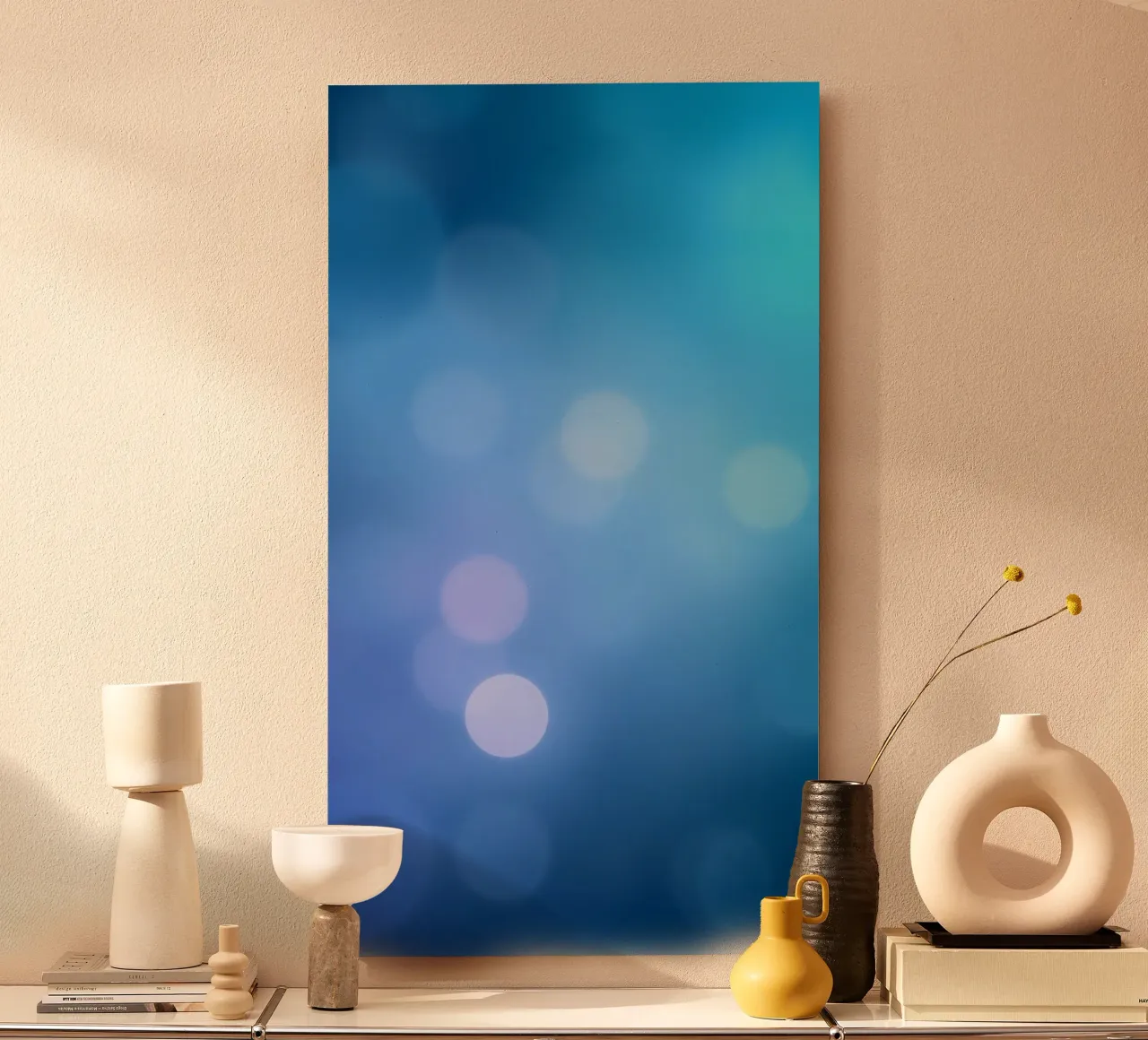 Motif abstrait bleu et violet vibrant avec bokeh subtil alu dibond de DesignDoodle