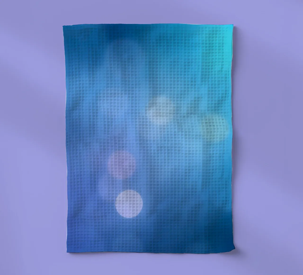 Motif abstrait bleu et violet vibrant avec bokeh subtil torchon de DesignDoodle