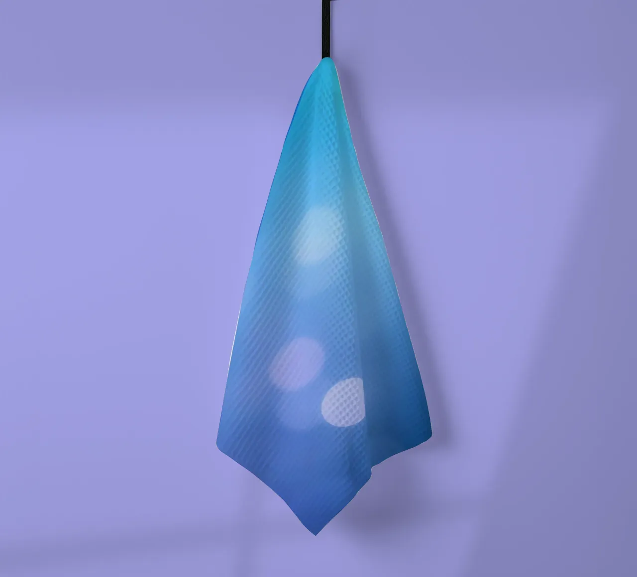 Motif abstrait bleu et violet vibrant avec bokeh subtil torchon de DesignDoodle