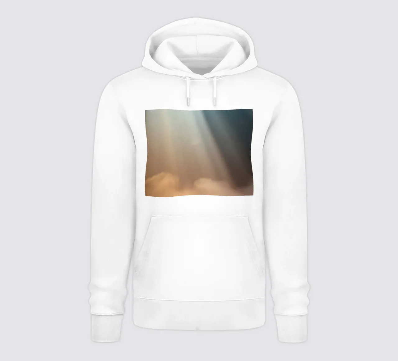 Soft abstract background with light ray piercing through fog hoodie by DesignDoodle