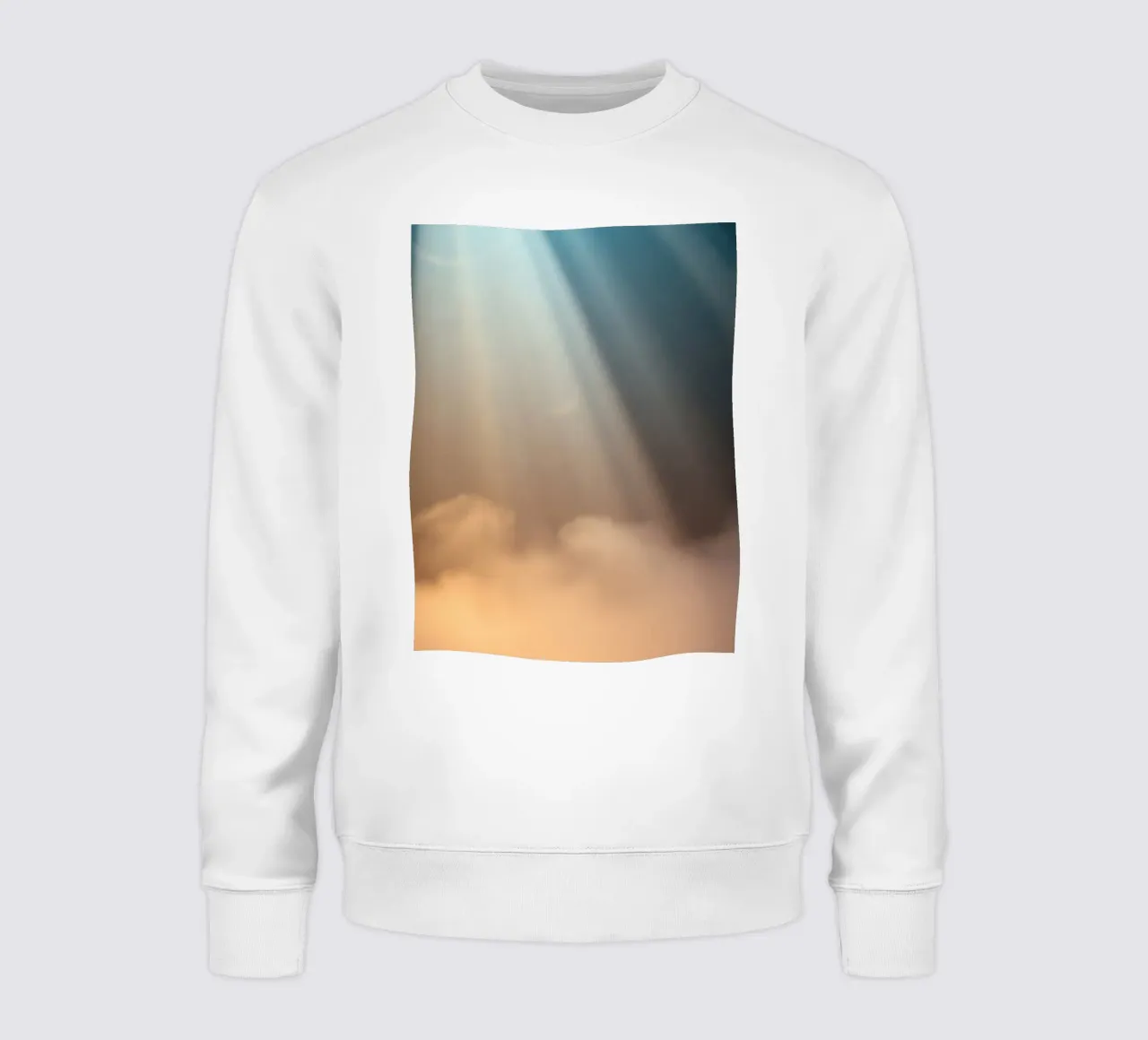 Soft abstract background with light ray piercing through fog sweatshirt by DesignDoodle