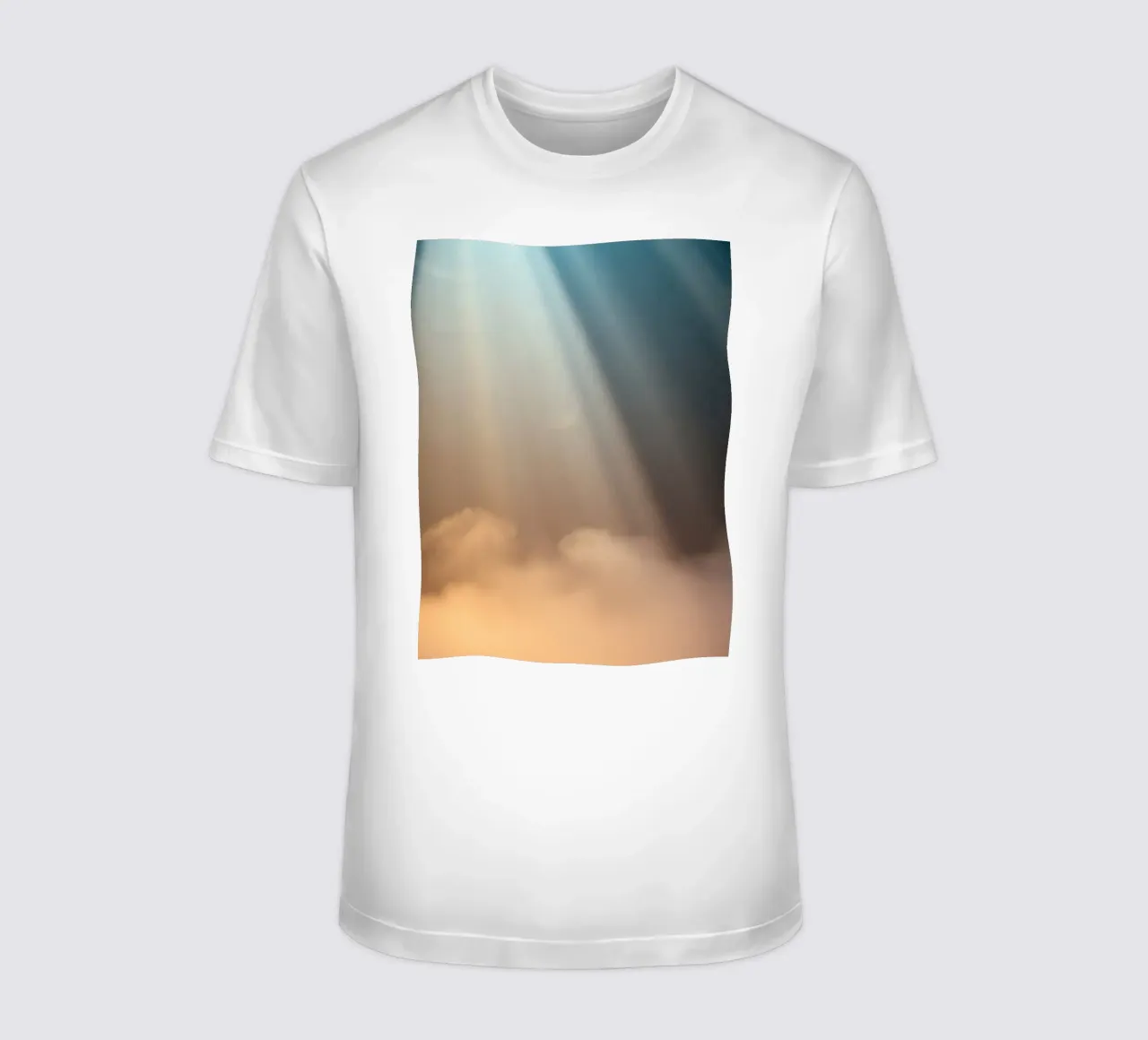 Soft abstract background with light ray piercing through fog t-shirt by DesignDoodle