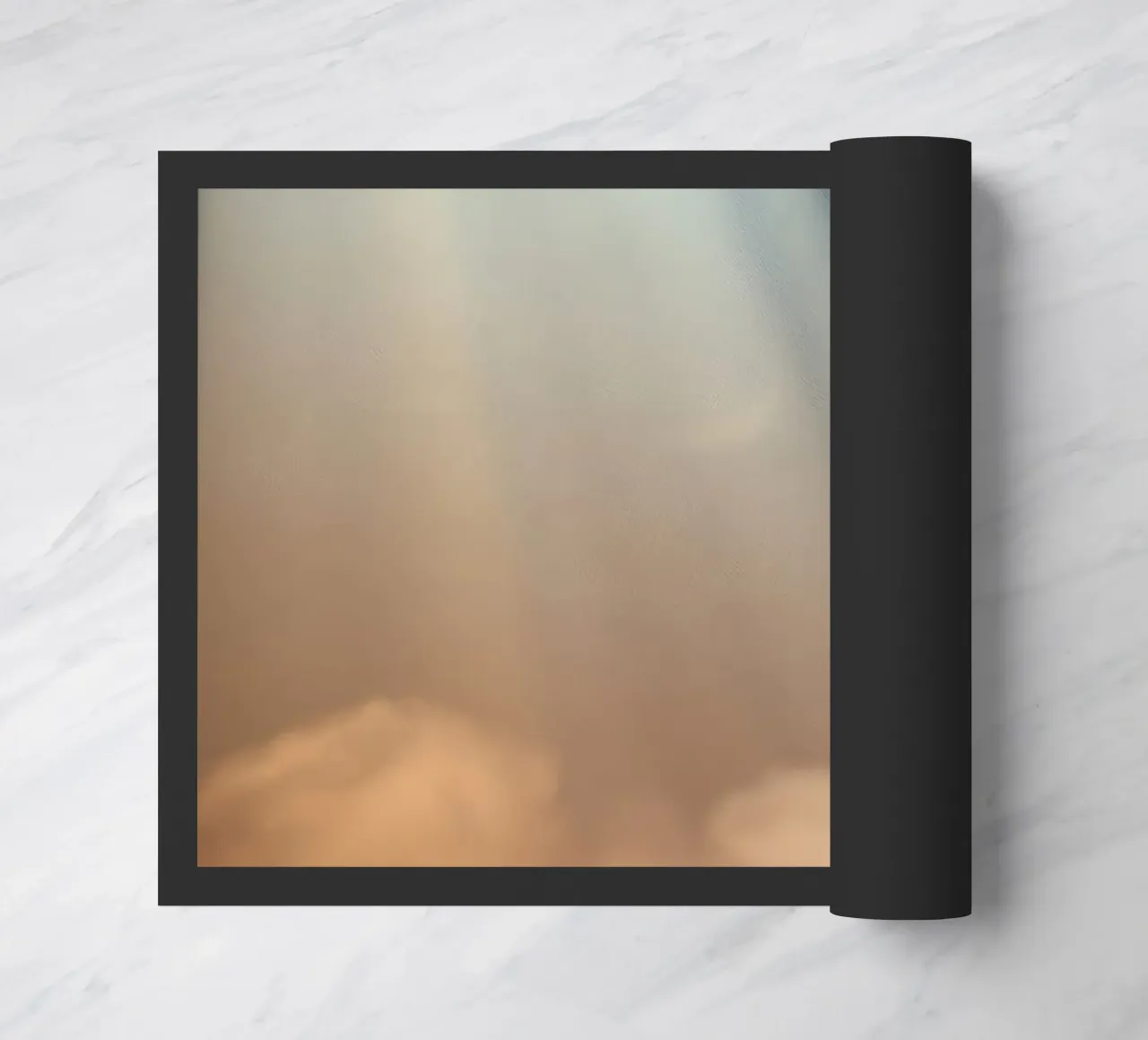 Soft abstract background with light ray piercing through fog doormat by DesignDoodle