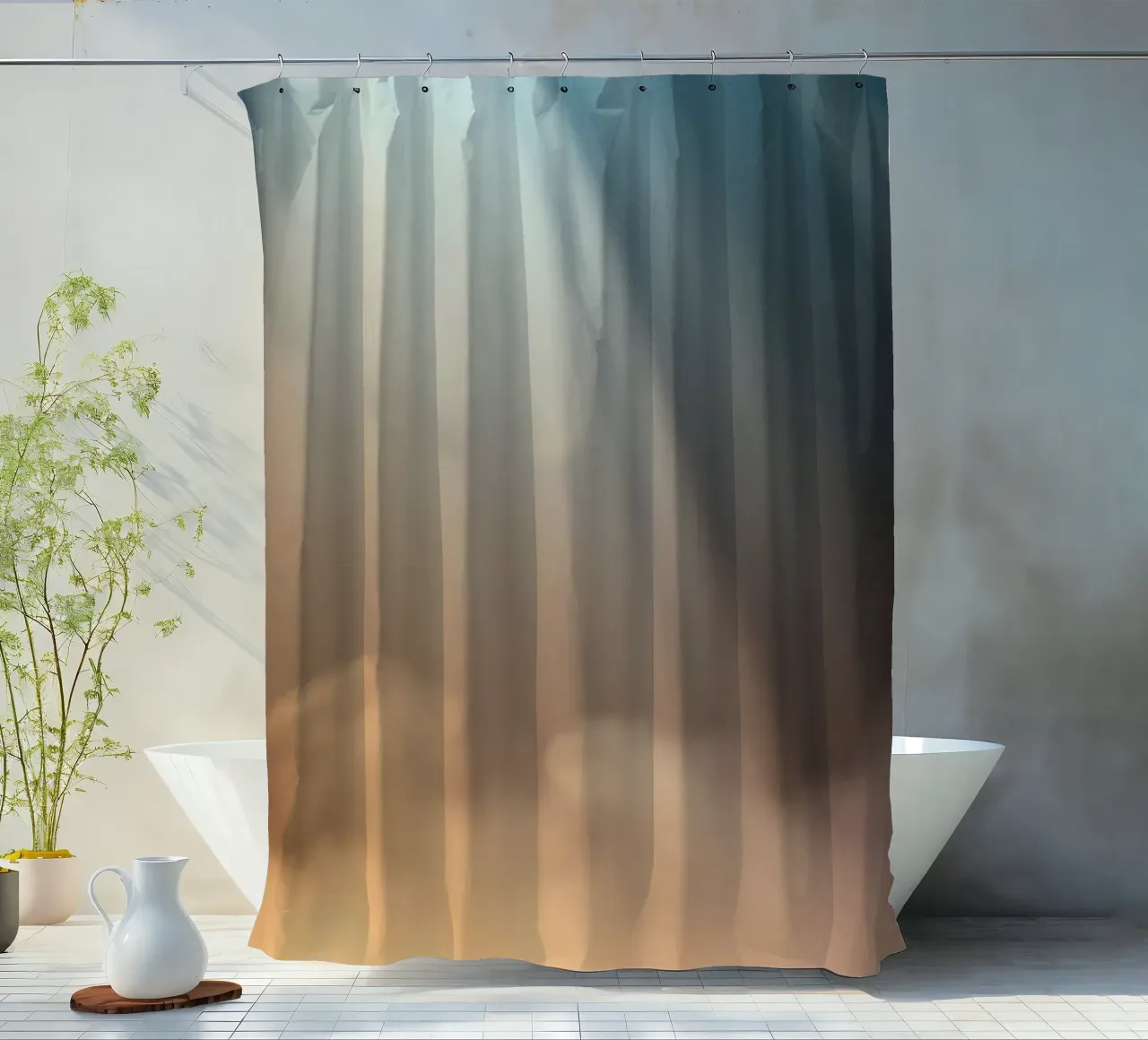 Soft abstract background with light ray piercing through fog shower curtain by DesignDoodle