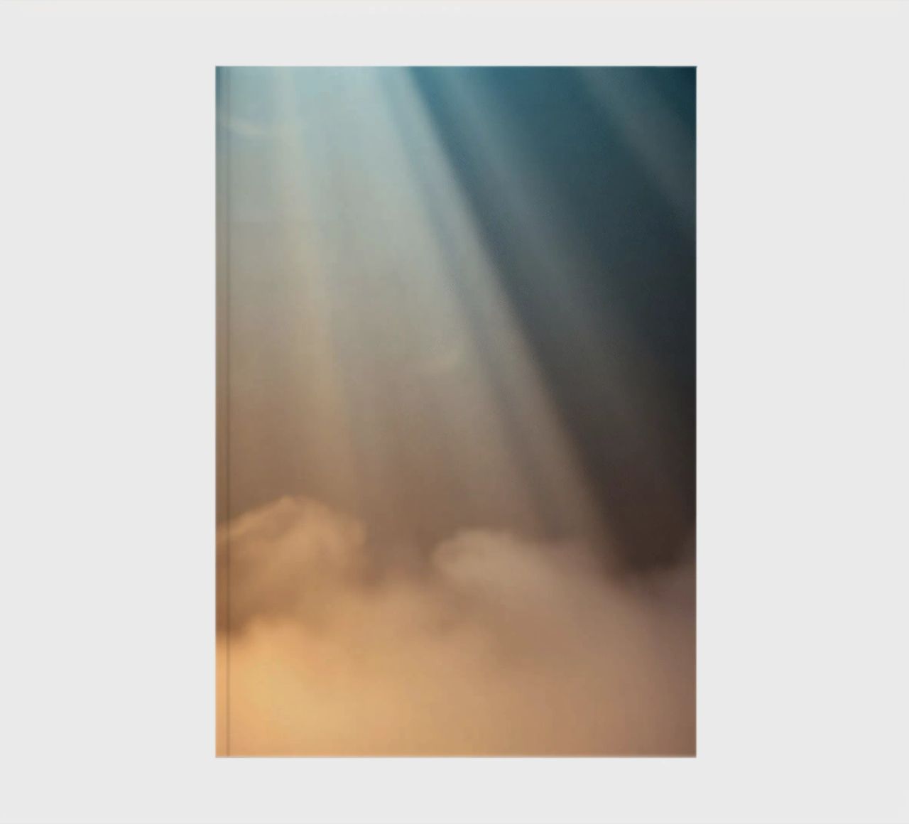 Soft abstract background with light ray piercing through fog notebook by DesignDoodle