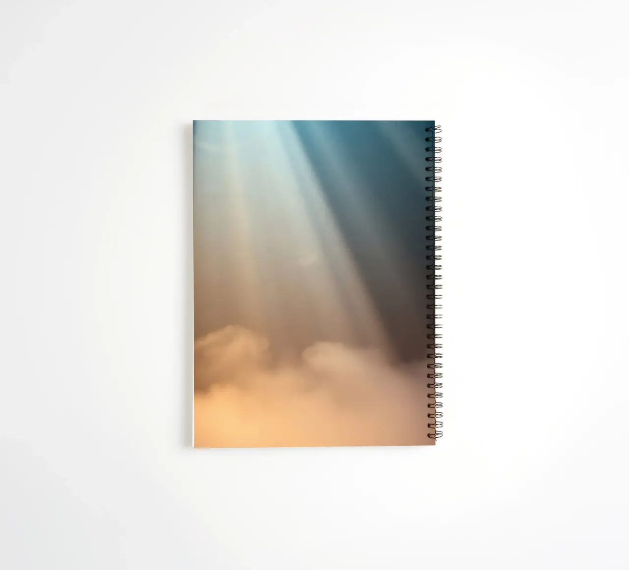 Soft abstract background with light ray piercing through fog spiral notebook by DesignDoodle
