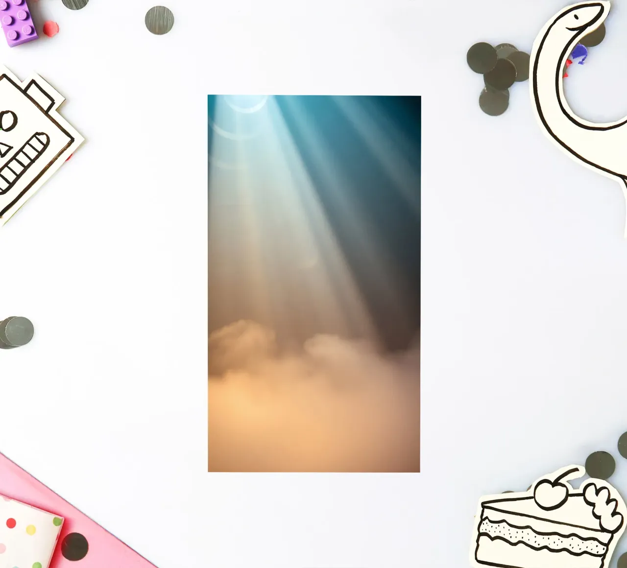 Soft abstract background with light ray piercing through fog sticker by DesignDoodle