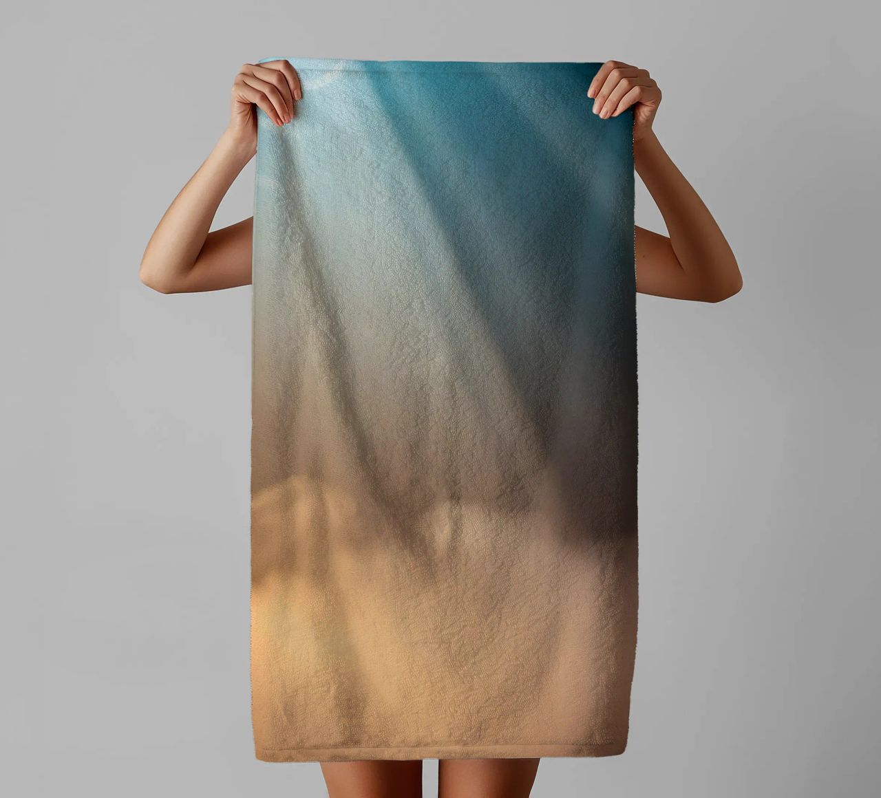 Soft abstract background with light ray piercing through fog towel by DesignDoodle