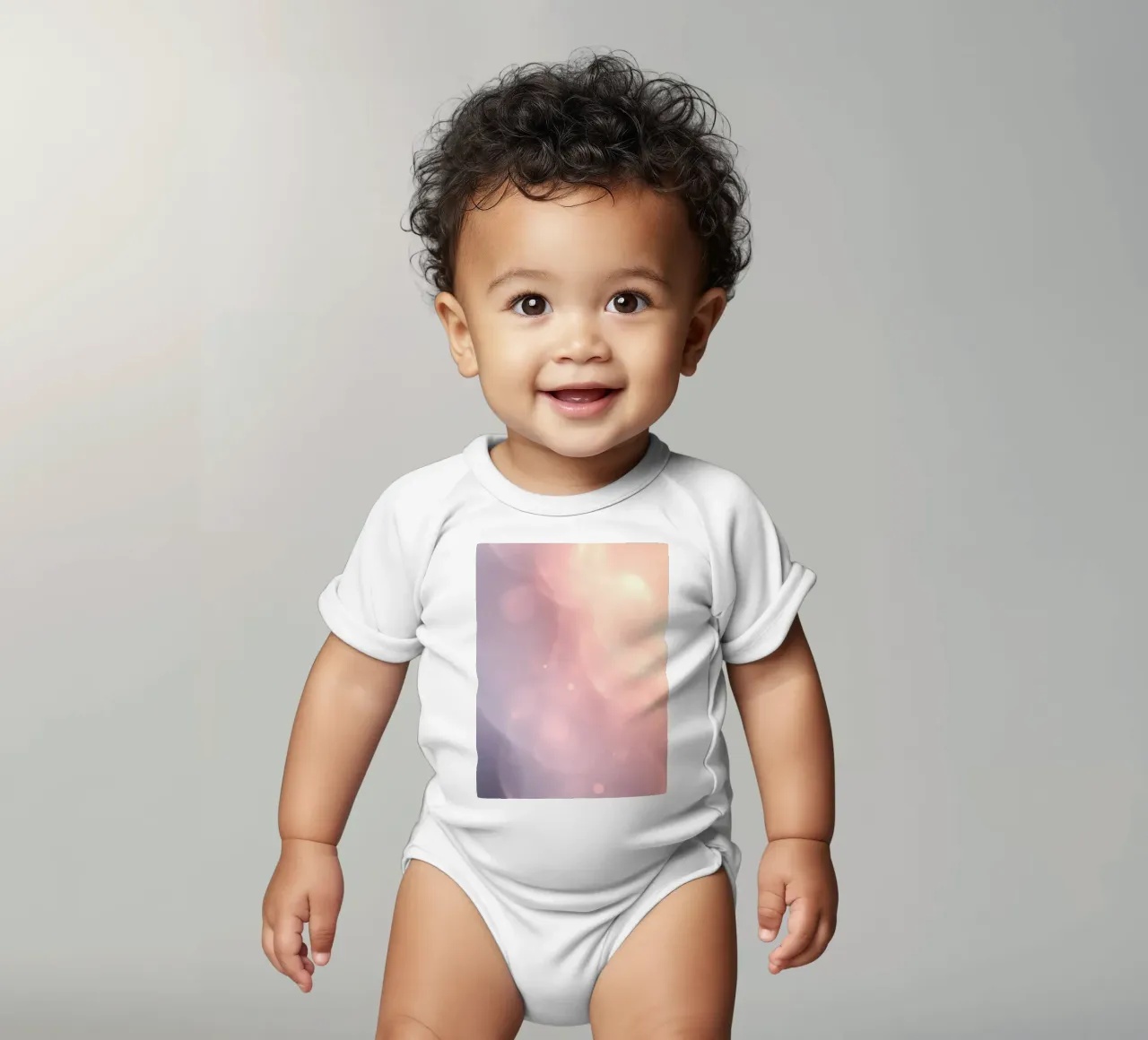 Elegant abstract pastel background with soft gradients short-sleeve baby romper by DesignDoodle