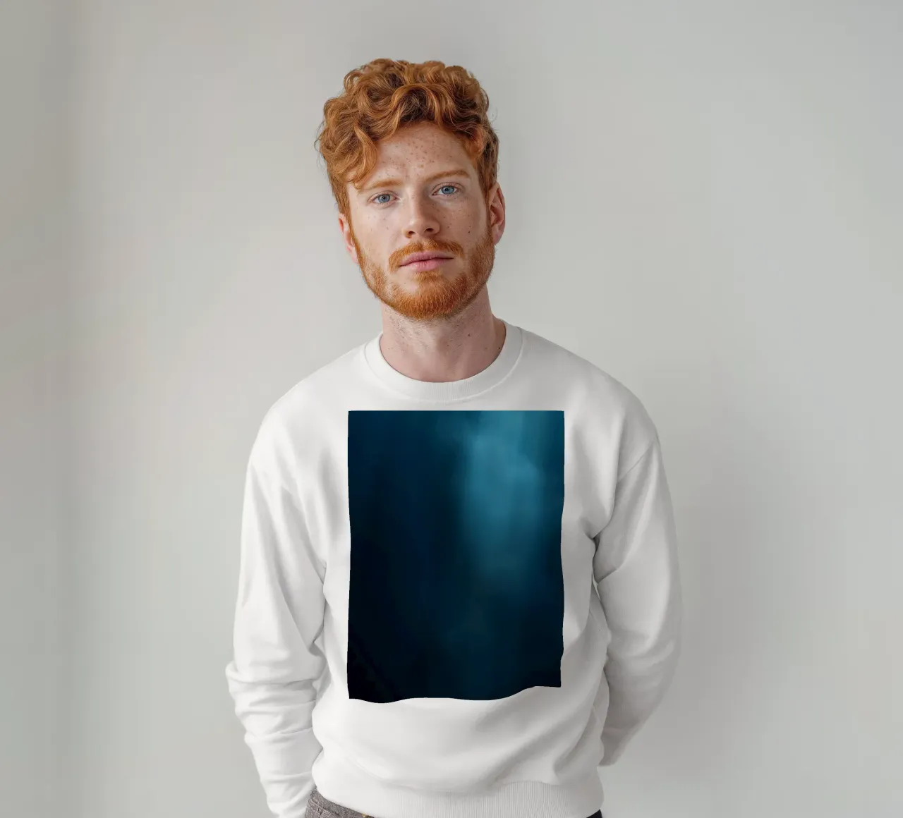 abstract underwater design with flowing soft blue tones sweatshirt by DesignDoodle