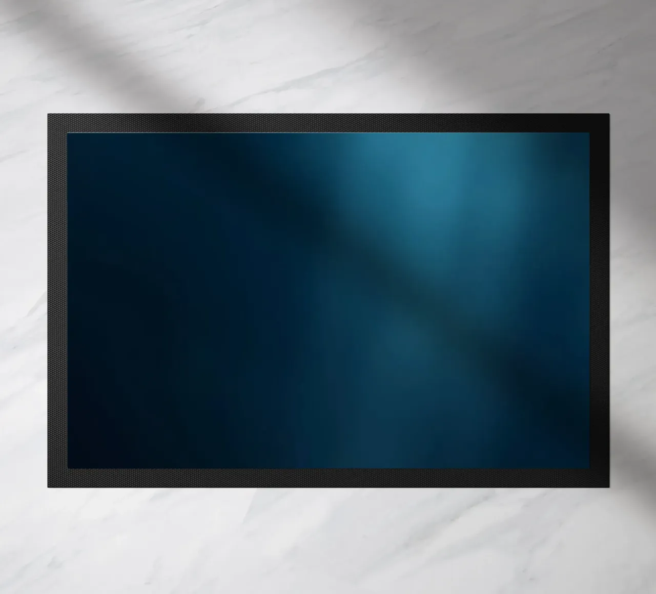 abstract underwater design with flowing soft blue tones doormat by DesignDoodle
