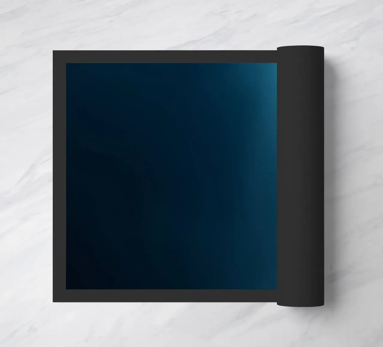 abstract underwater design with flowing soft blue tones doormat by DesignDoodle