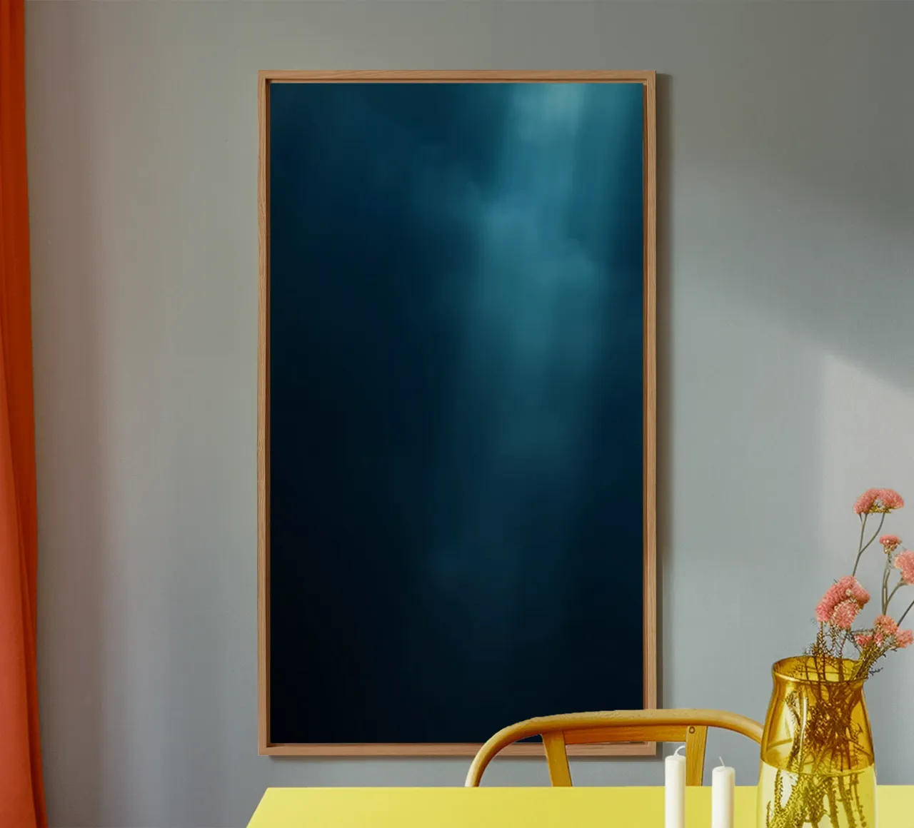 abstract underwater design with flowing soft blue tones alu-dibond by DesignDoodle