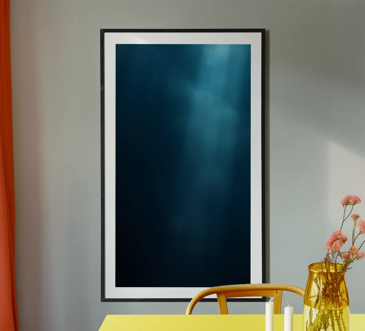 Disegno astratto subacqueo con toni blu tenui e fluidi carta hahnemühle da DesignDoodle