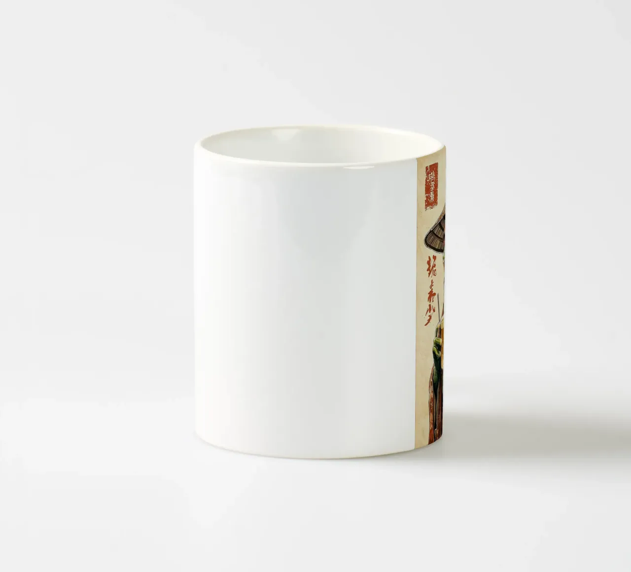 Rana in kimono con tè tazza in ceramica da Margaret Marie Ostrout