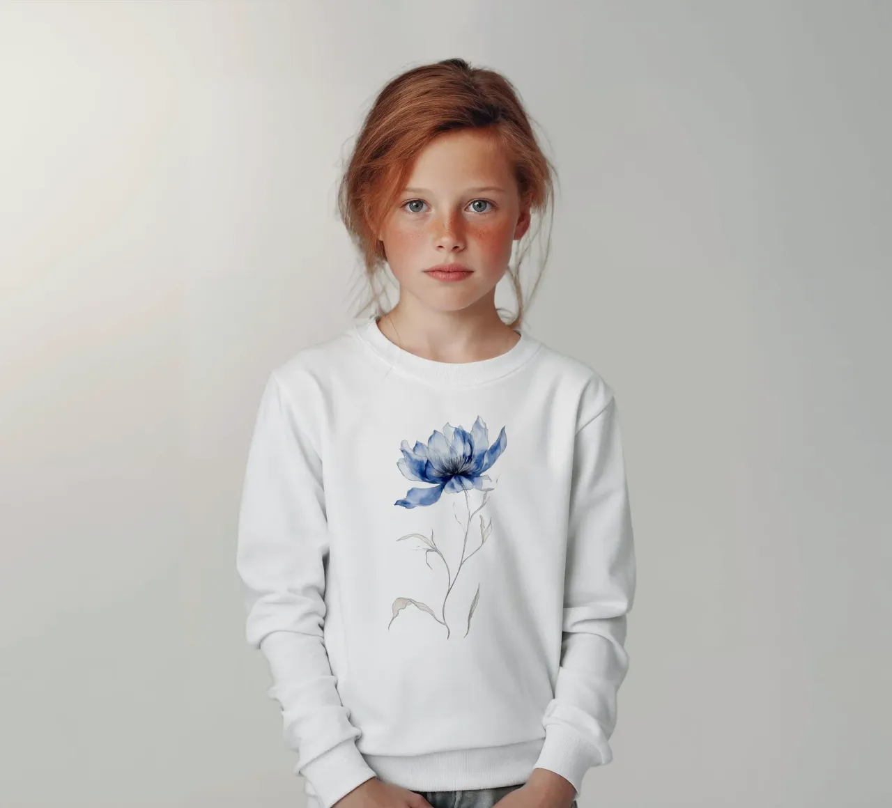 Fiore blu uno felpa bambino da LaylaOzHome