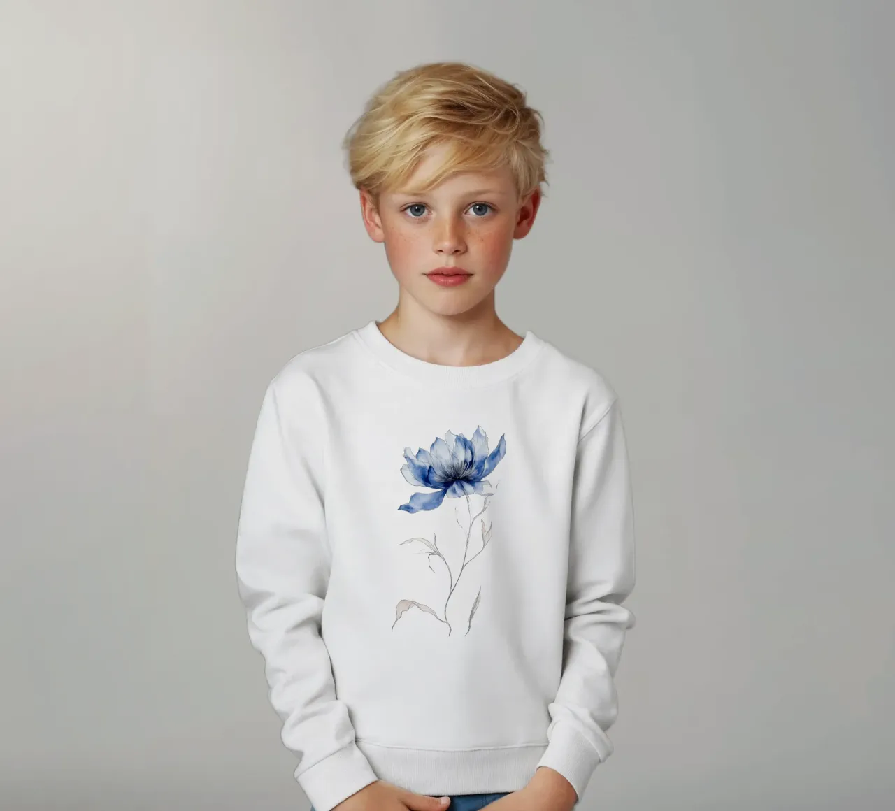 Fiore blu uno felpa bambino da LaylaOzHome
