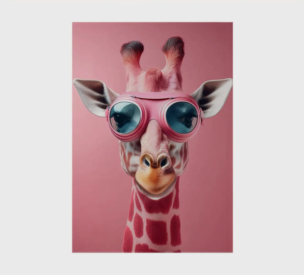 Pink Giraffe with Goggles – Fun & Quirky Animal Art notebook by FlexiDesignsByK