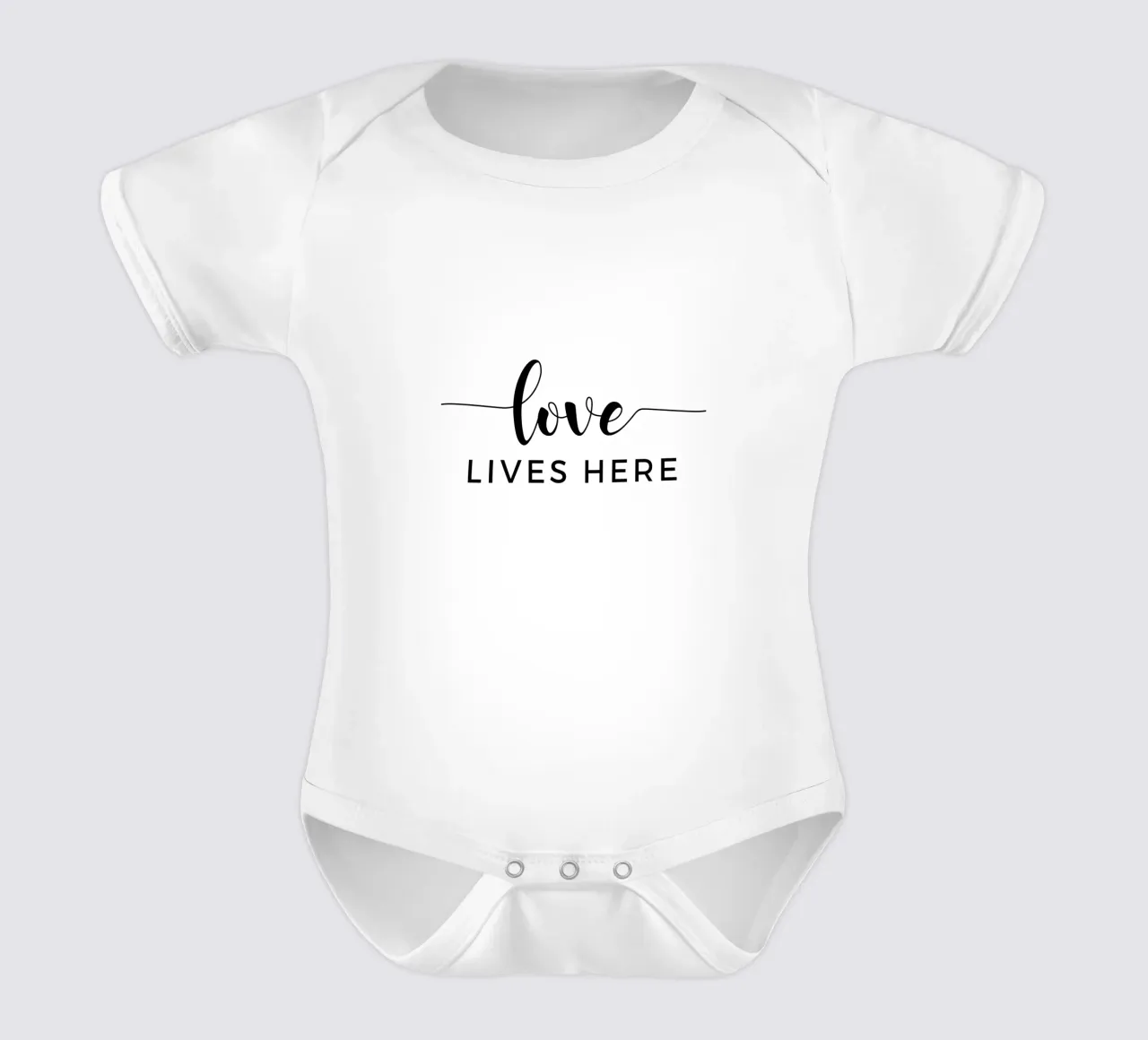L'amore vive qui body neonato maniche corte da Shark Printables