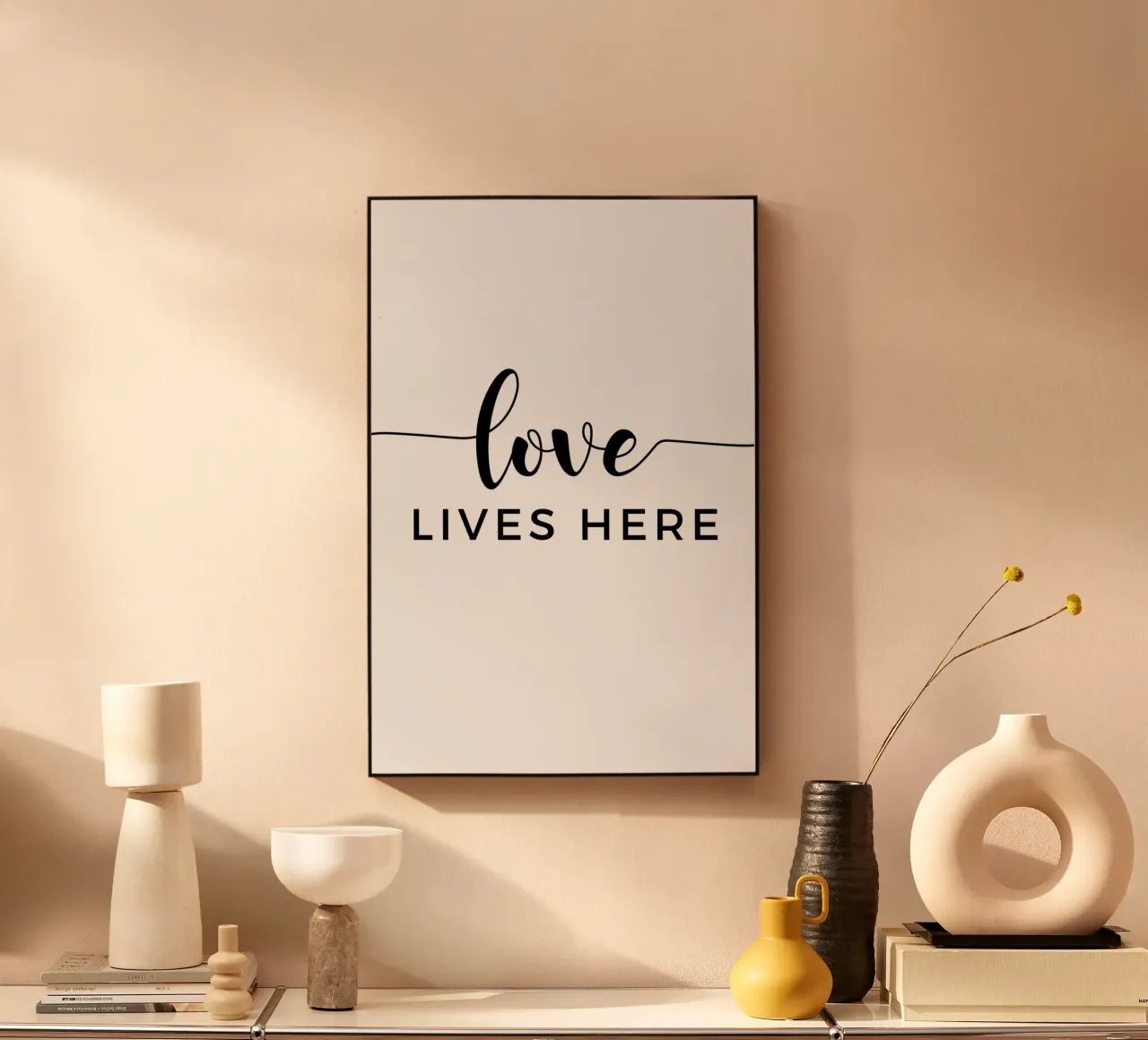 L'amore vive qui plexiglass da Shark Printables