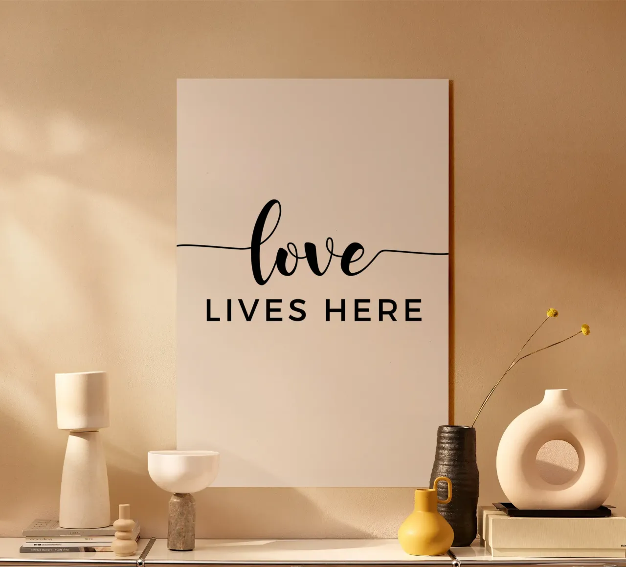 L'amore vive qui plexiglass da Shark Printables