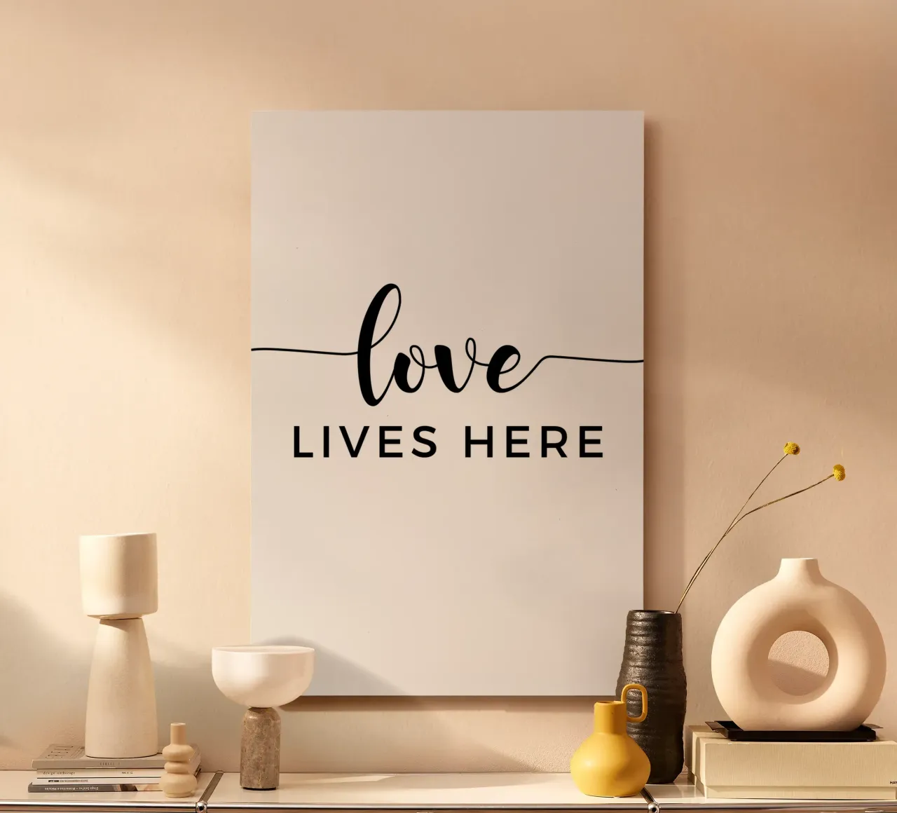 L'amore vive qui alluminio dibond da Shark Printables