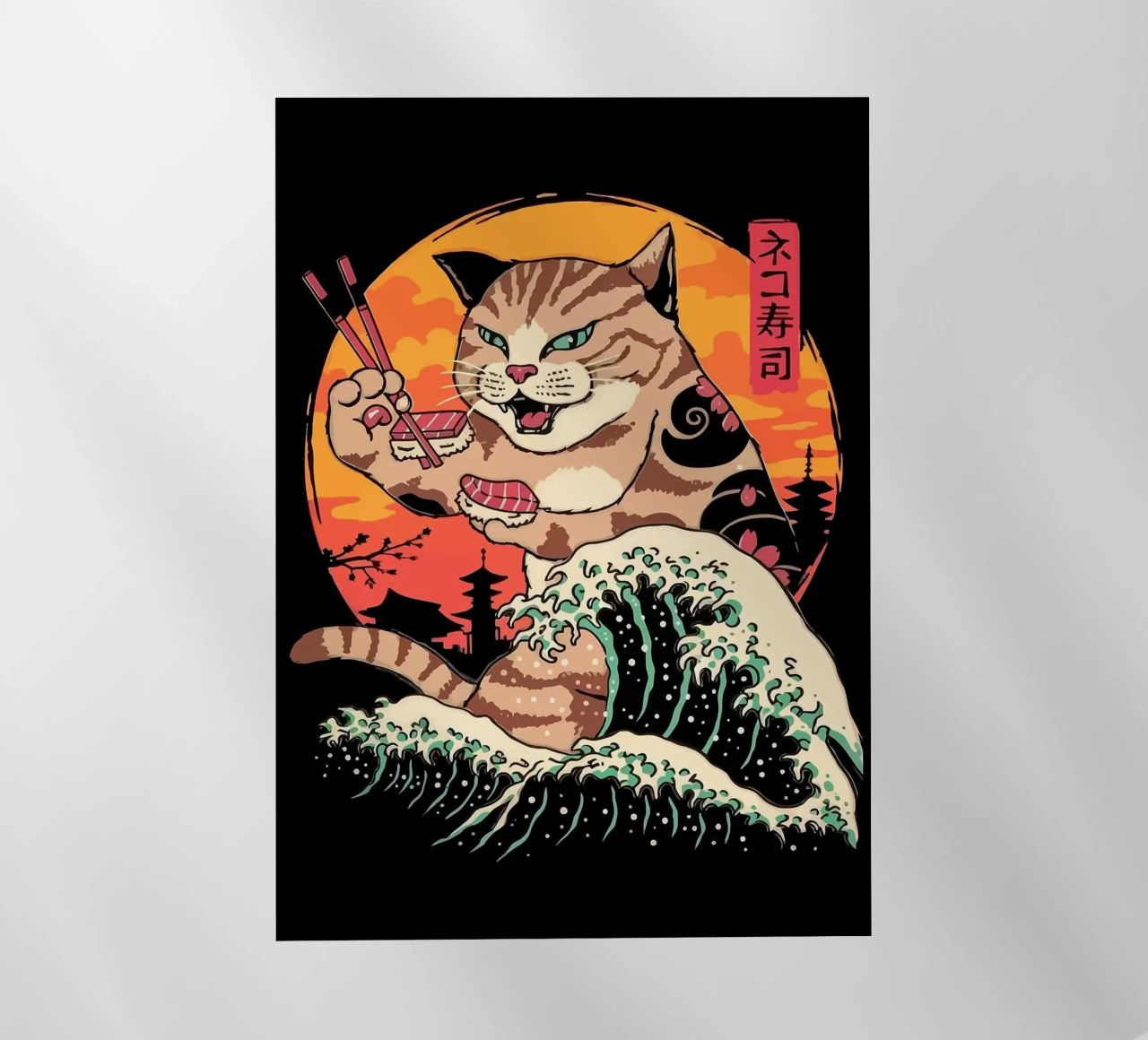 Sushi Cat Wave pellicola backlit da Margaret Marie Ostrout