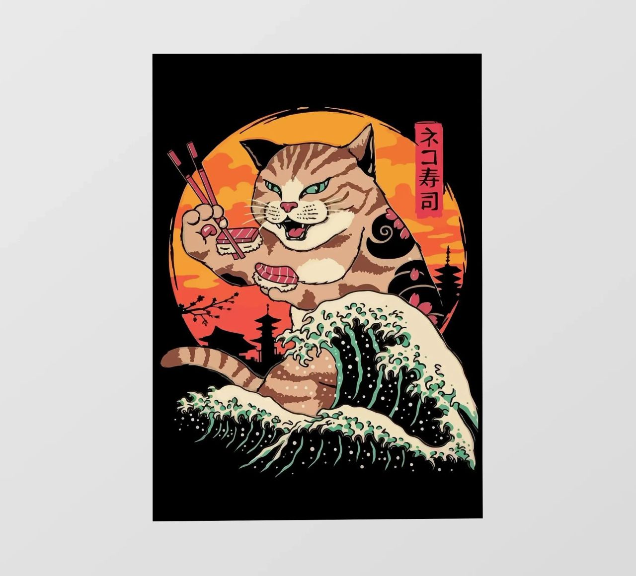 Sushi Cat Wave pellicola backlit da Margaret Marie Ostrout