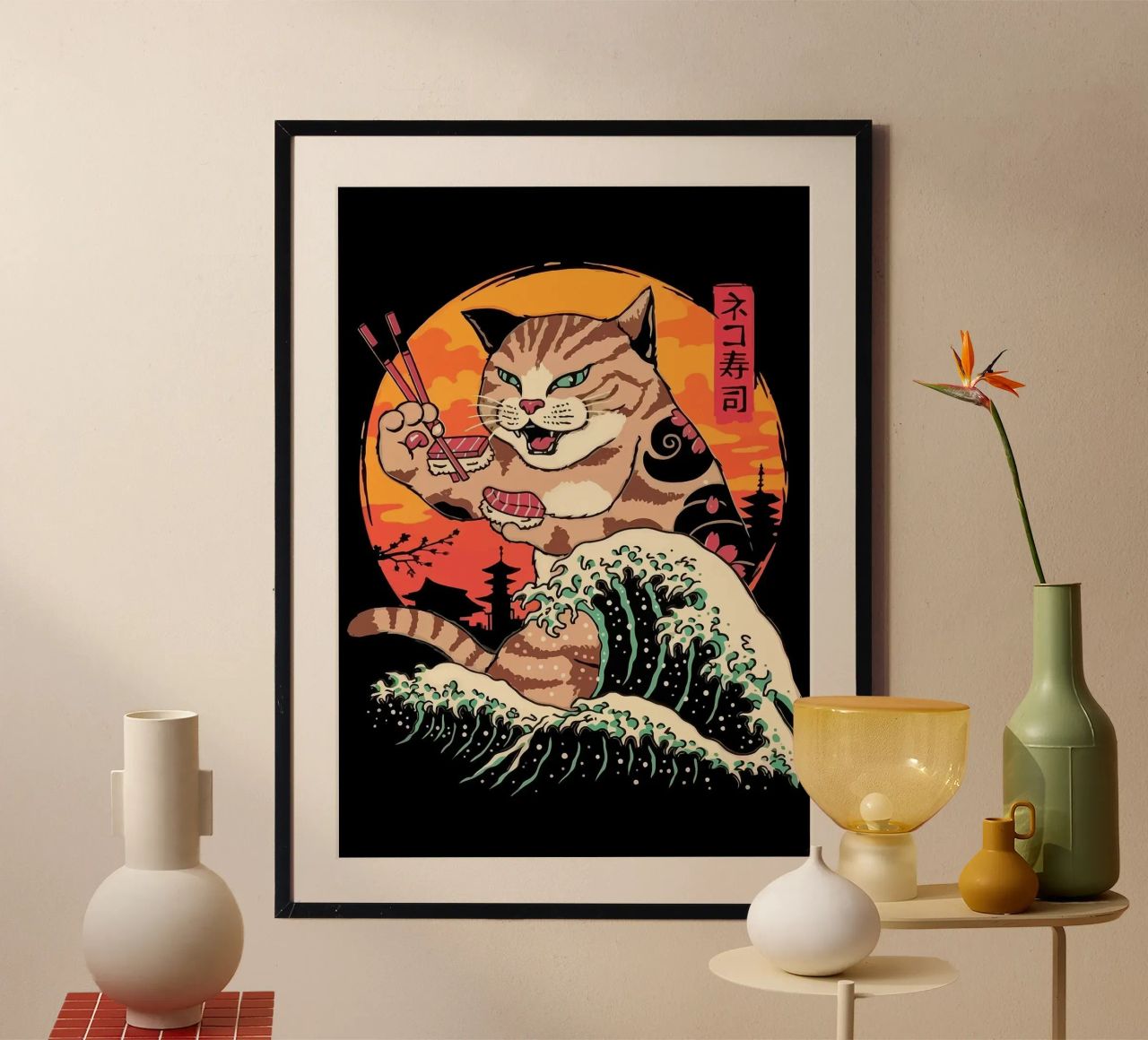 Sushi Cat Wave carta hahnemühle da Margaret Marie Ostrout