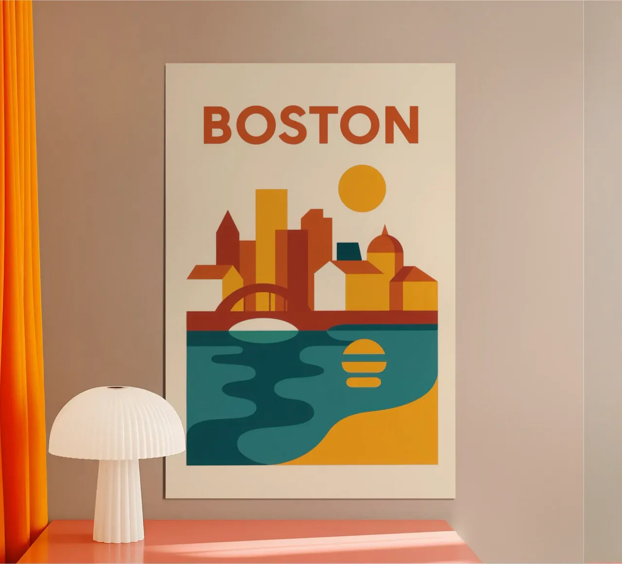 Boston sotto i riflettori, tra storia e orizzonte poster con telaio in plastica da JETLAG | affiches voyage