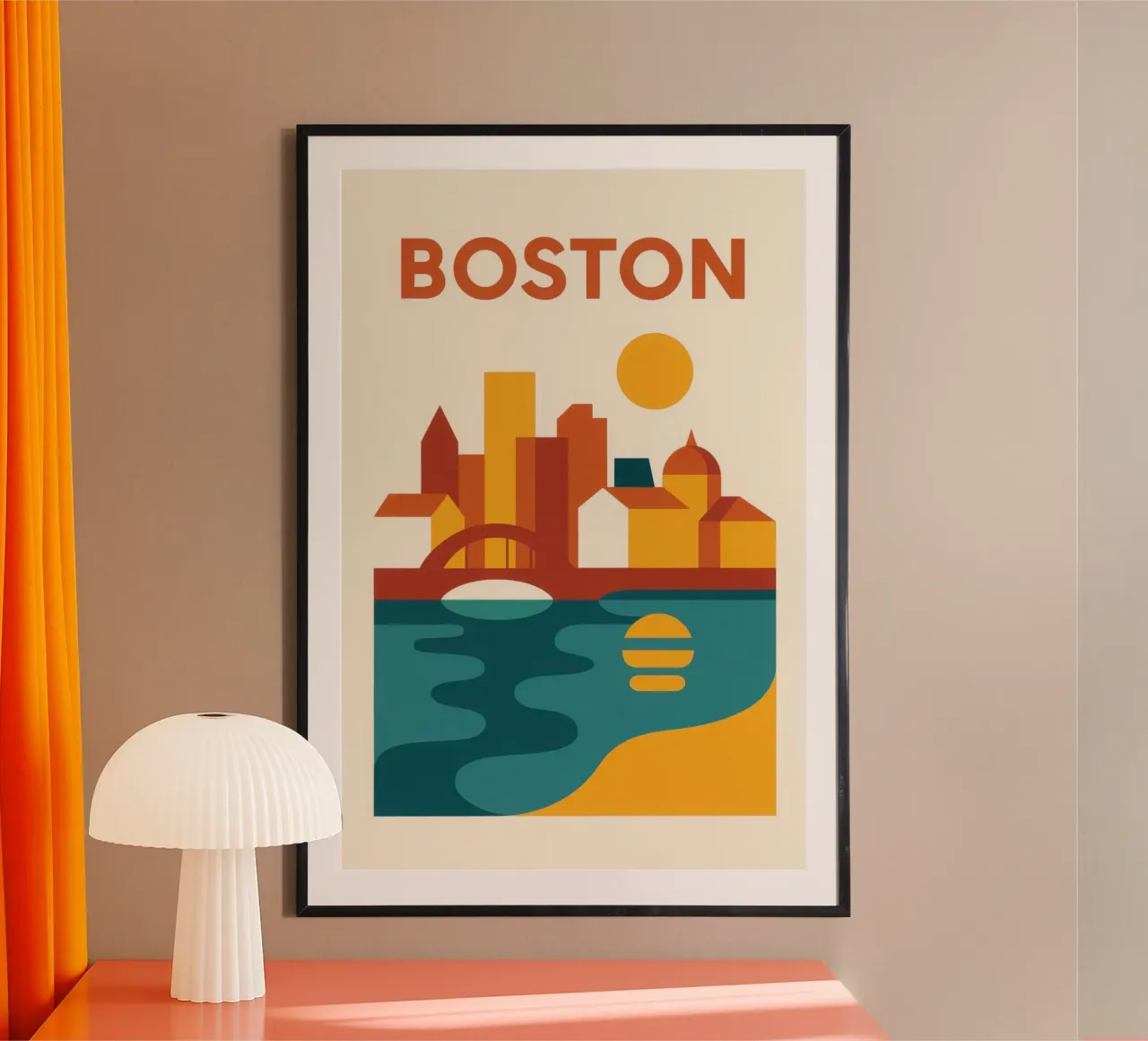Boston sotto i riflettori, tra storia e orizzonte poster con telaio in plastica da JETLAG | affiches voyage