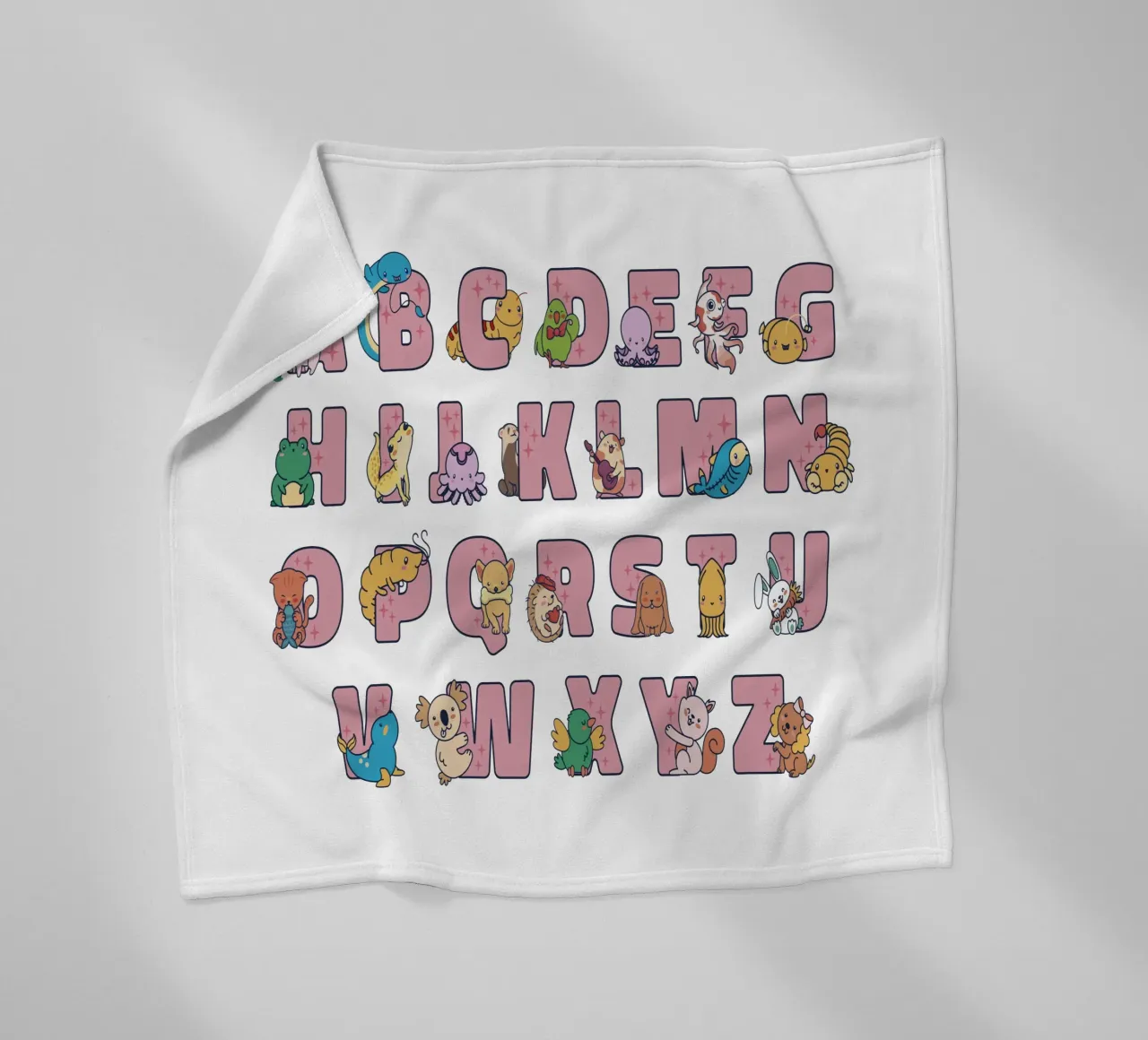 Alfabeto kawaii coperta in pile da 🐹 BABY ART PRINTS