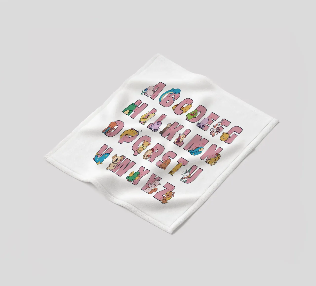 Alfabeto kawaii coperta in pile da 🐹 BABY ART PRINTS