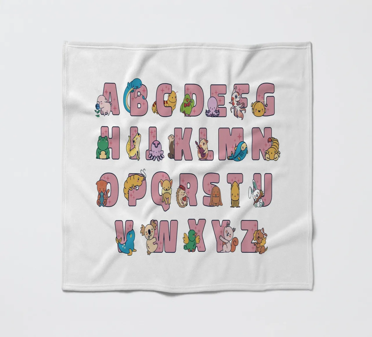 Alfabeto kawaii coperta in pile da 🐹 BABY ART PRINTS