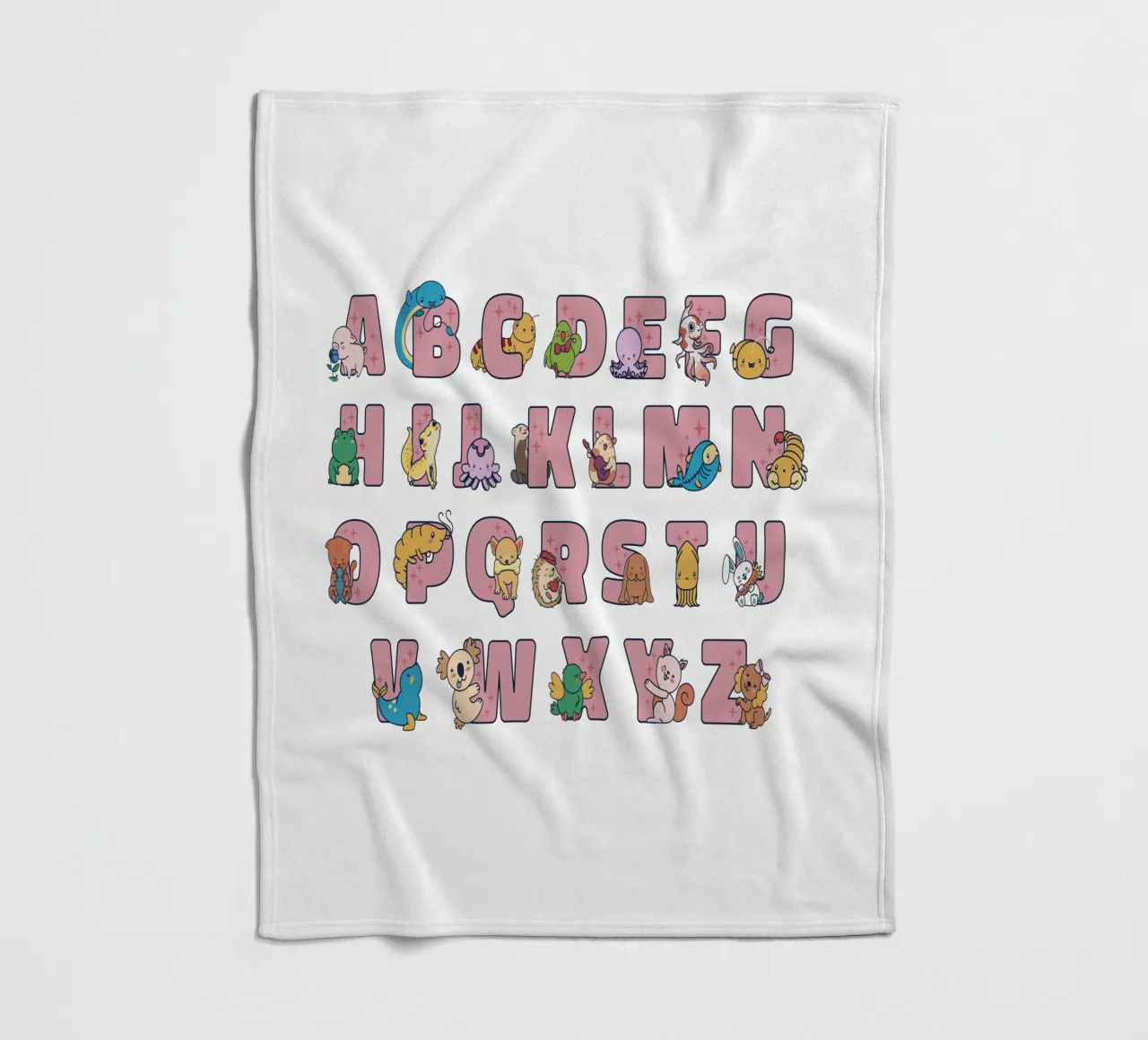 Alfabeto kawaii coperta in pile da 🐹 BABY ART PRINTS