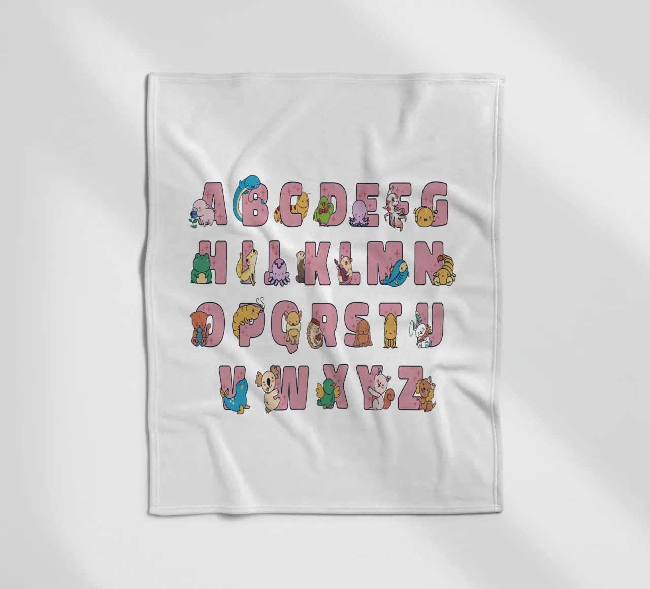Alfabeto kawaii coperta in pile da 🐹 BABY ART PRINTS