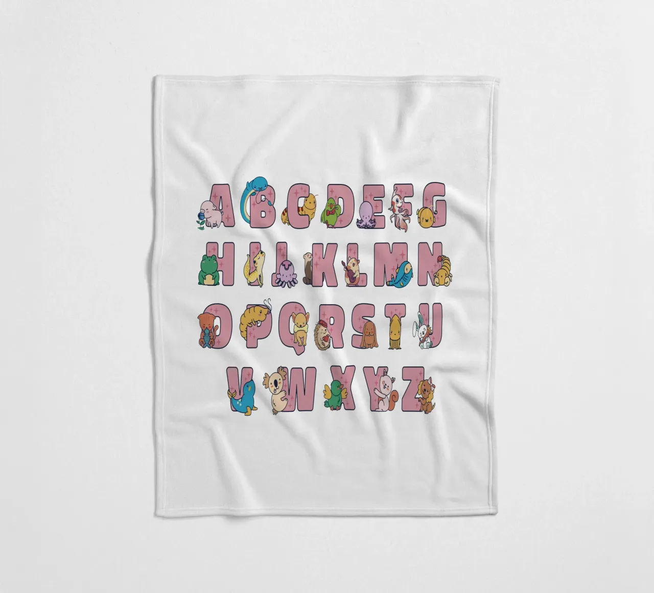 Alfabeto kawaii coperta in pile da 🐹 BABY ART PRINTS