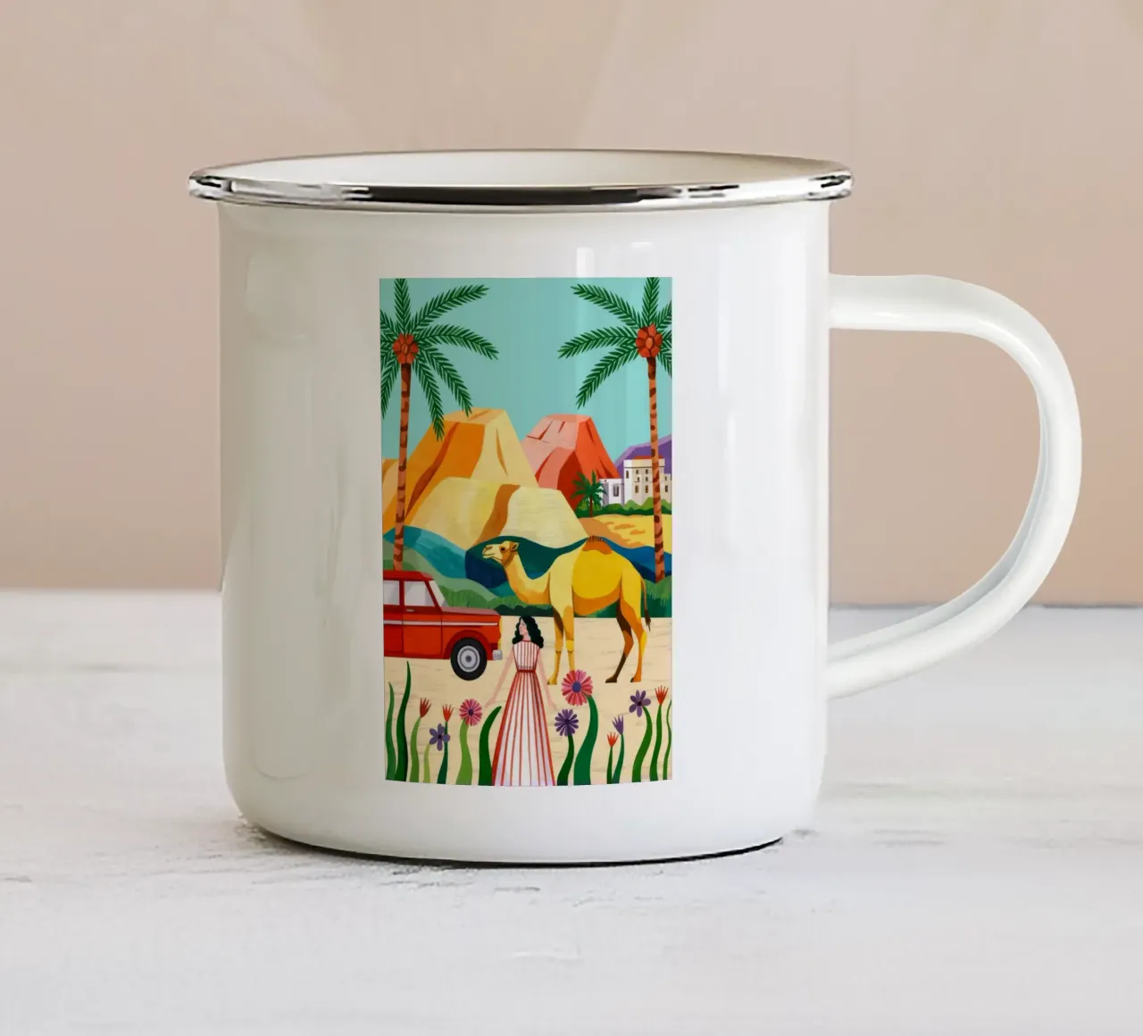 Oasi del deserto tazza in smalto da Murni Strokes