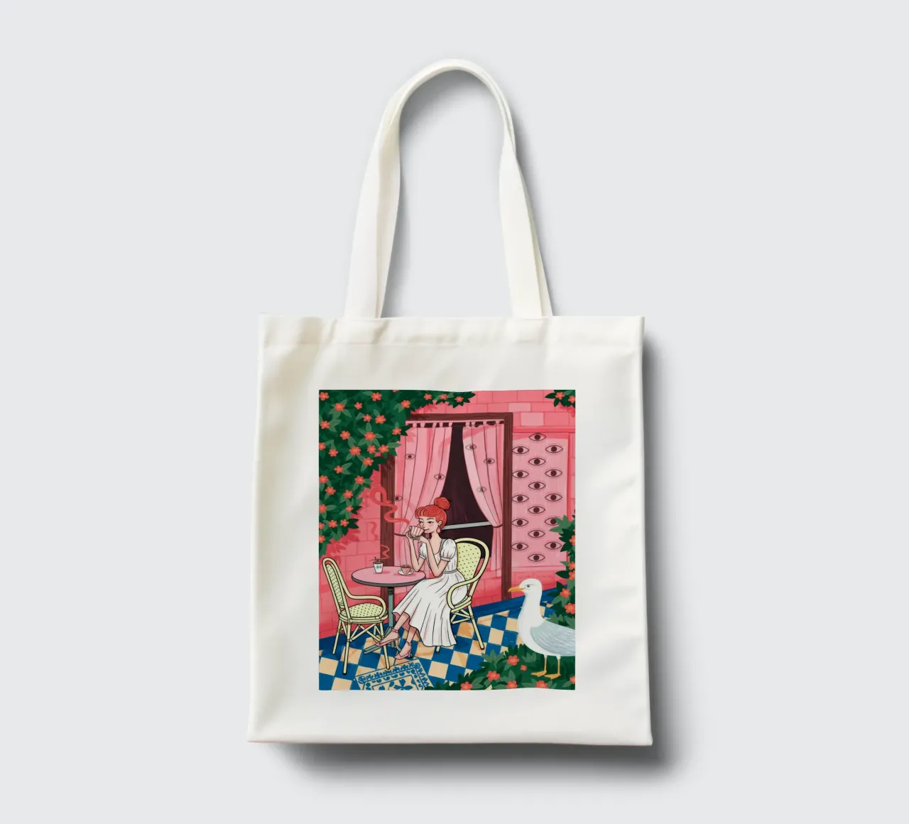 Caffè Rosa borsa in juta da Murni Strokes