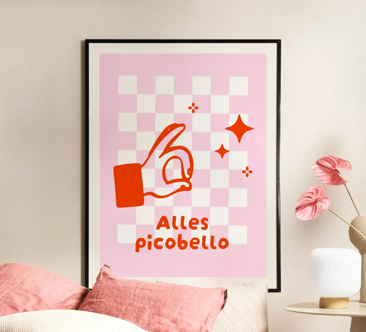 Picobello poster con telaio in legno da Bureau Purpur
