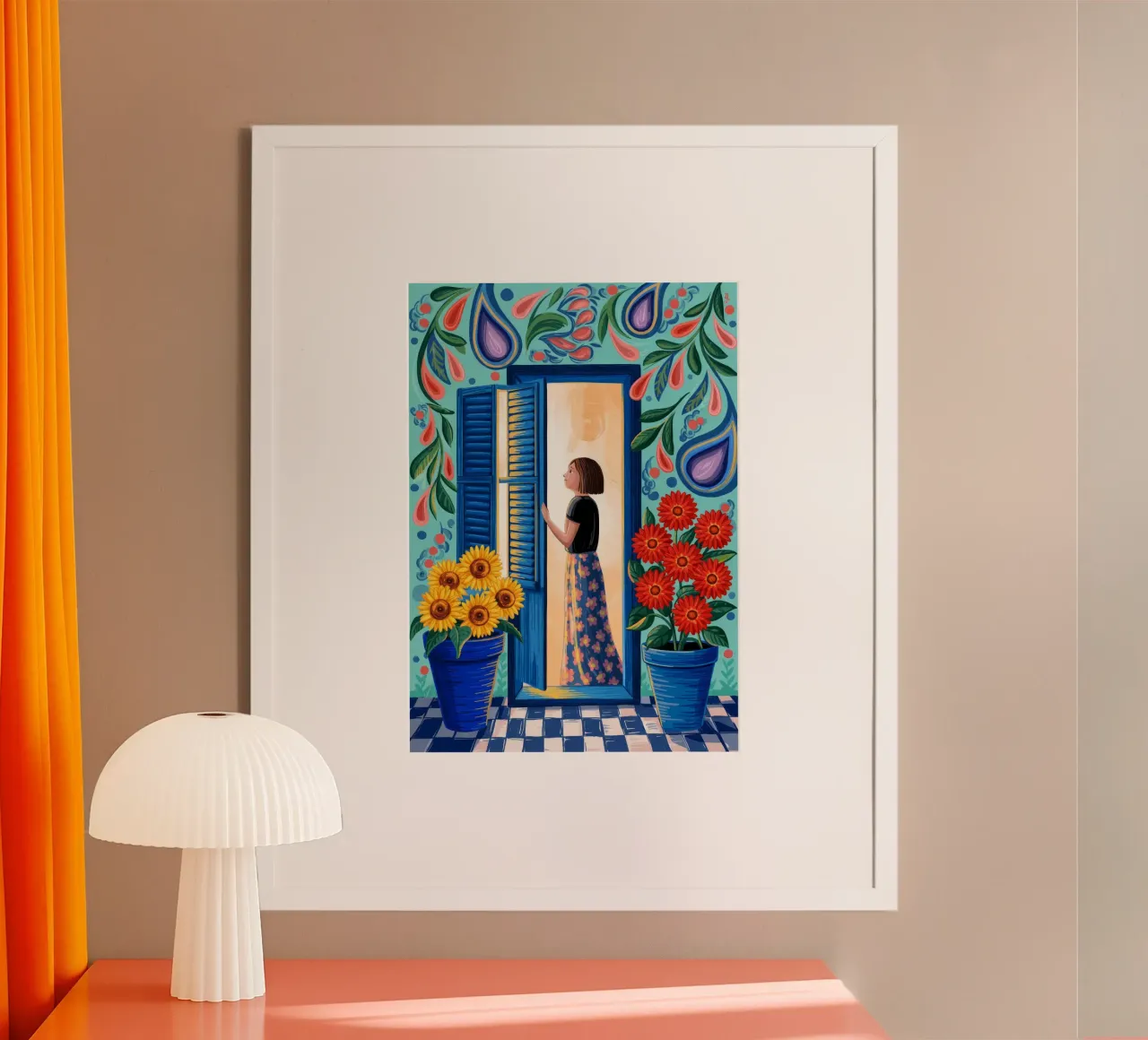 Sonnendurchflutete Türöffnung Glückseligkeit Poster von Murni Strokes
